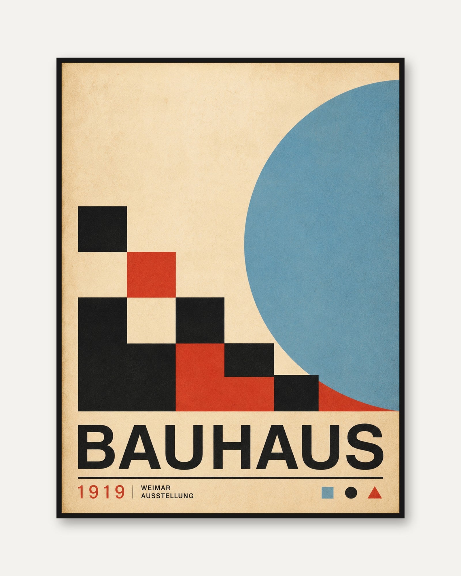 Bauhaus Exhibition Poster: Geometric Modernist Art Print - framed