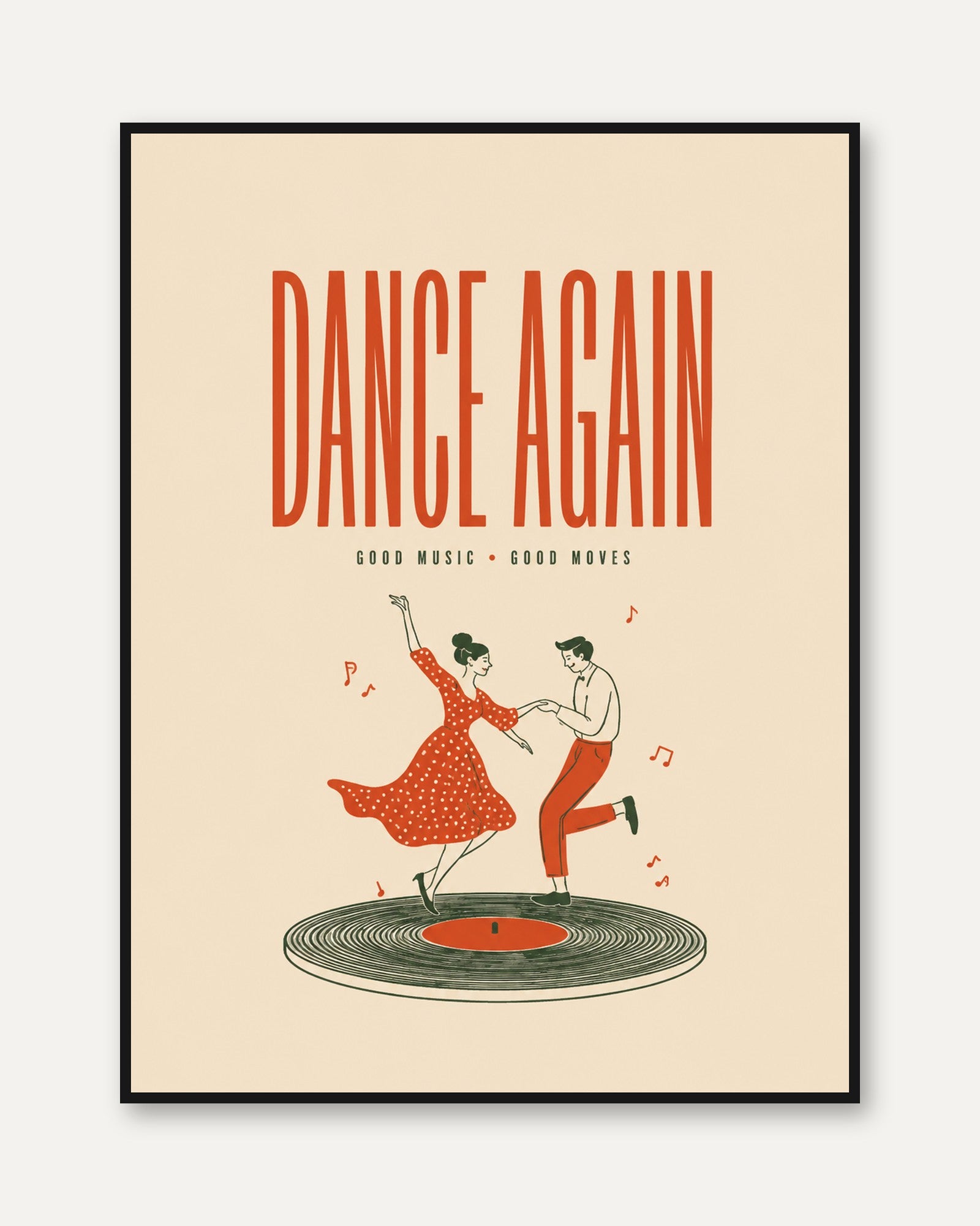 Vintage 1950s Dance Poster - framed