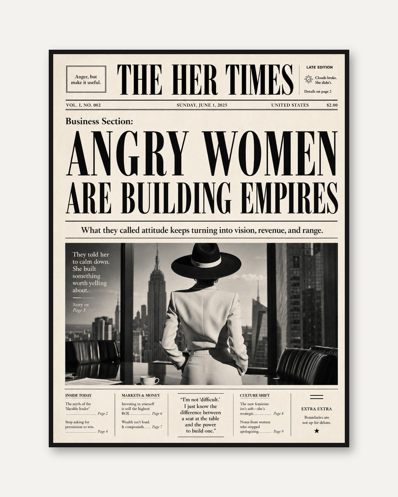 Feminist Wall Art Print - framed