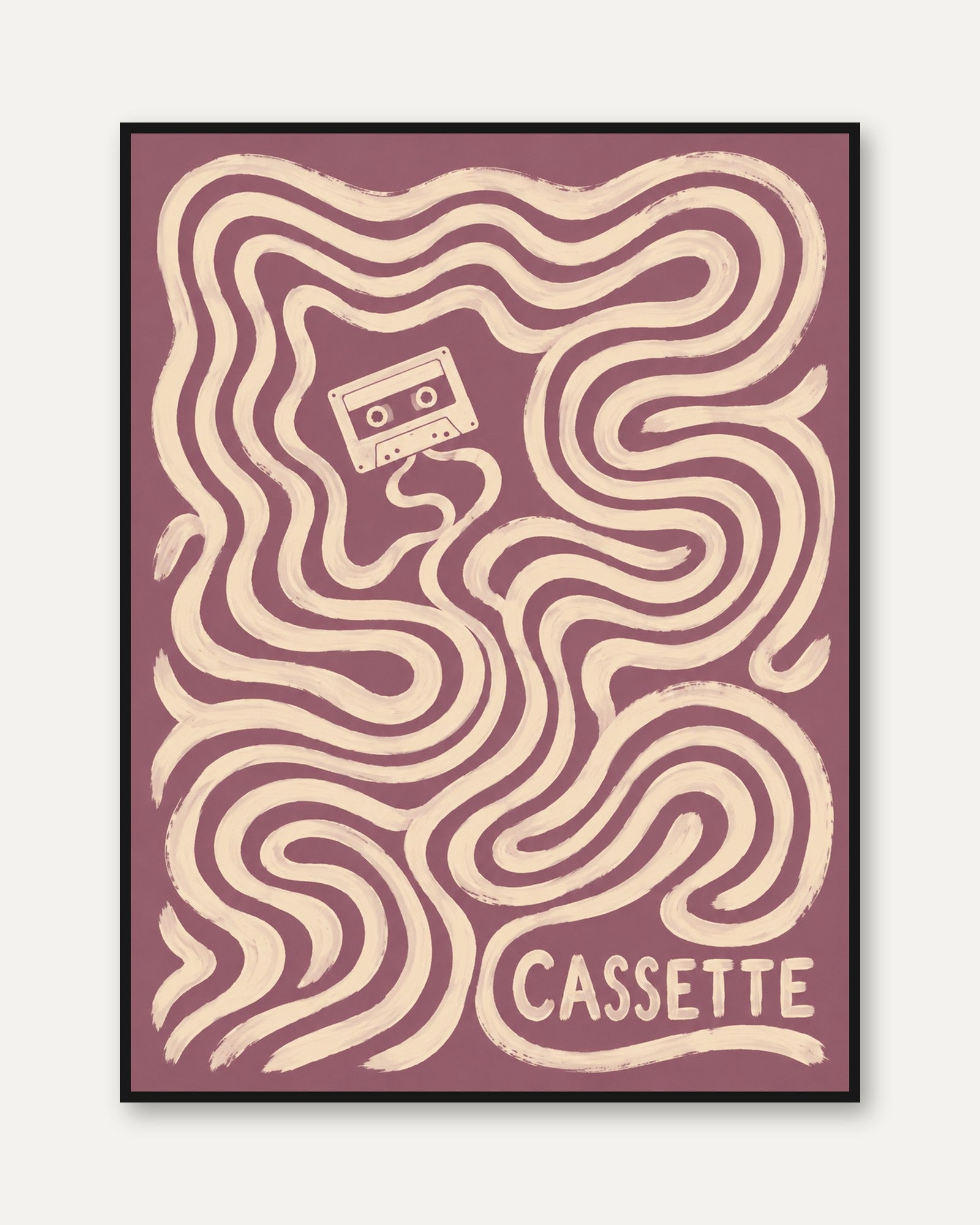 Retro Cassette Tape Poster - framed