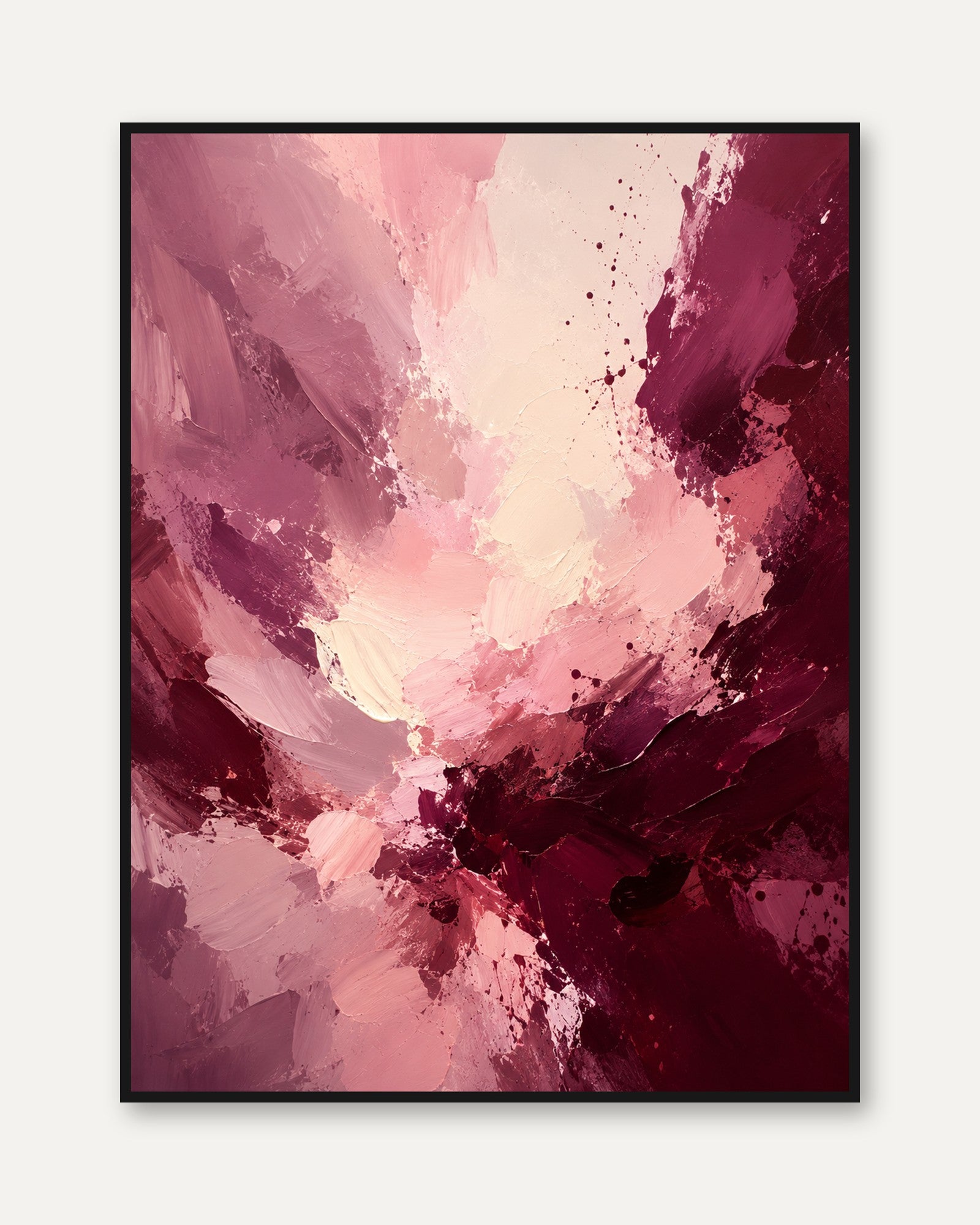 Pink Abstract Wall Art – Modern Feminine Print - framed