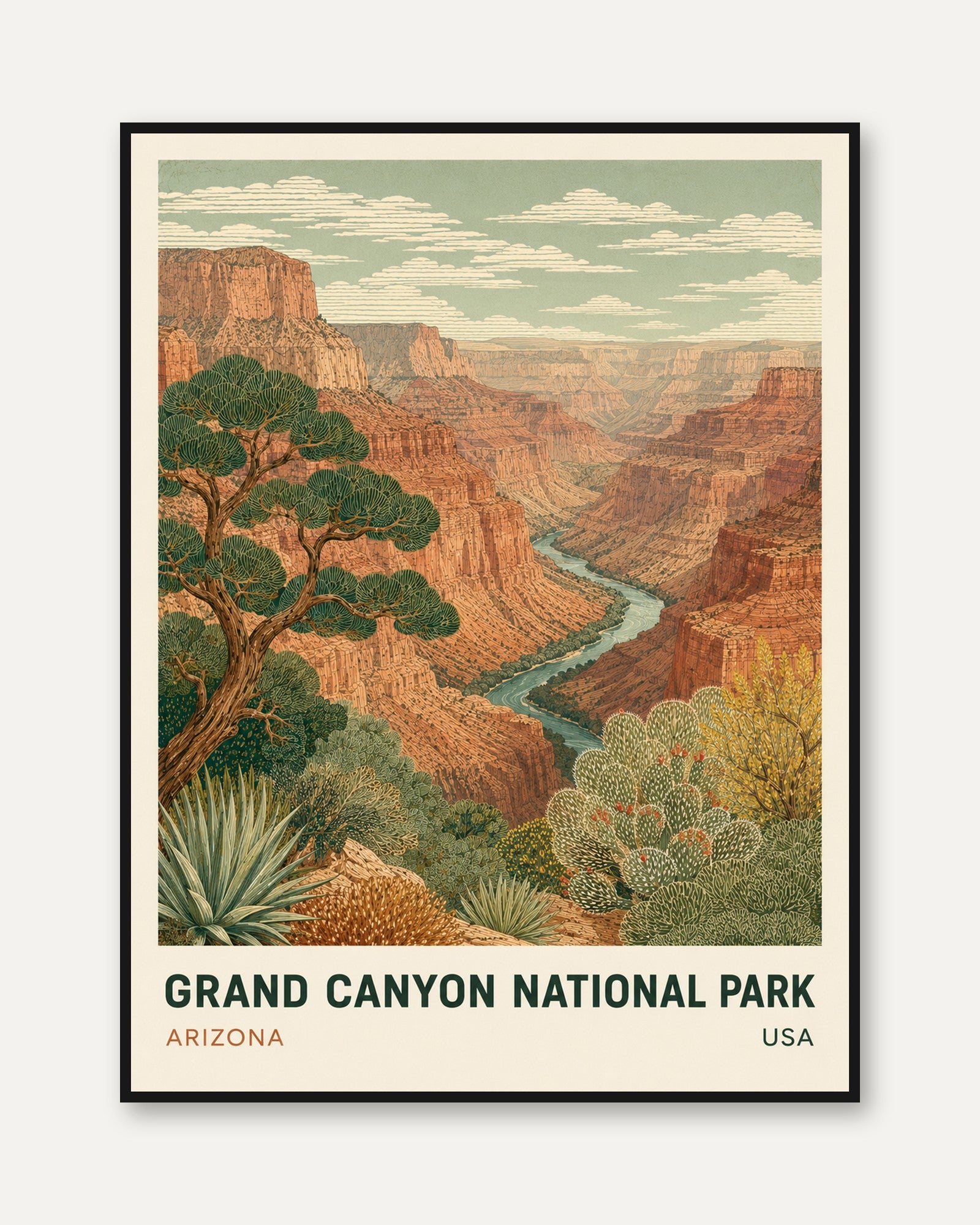 Grand Canyon Poster – Arizona National Park Print - framed