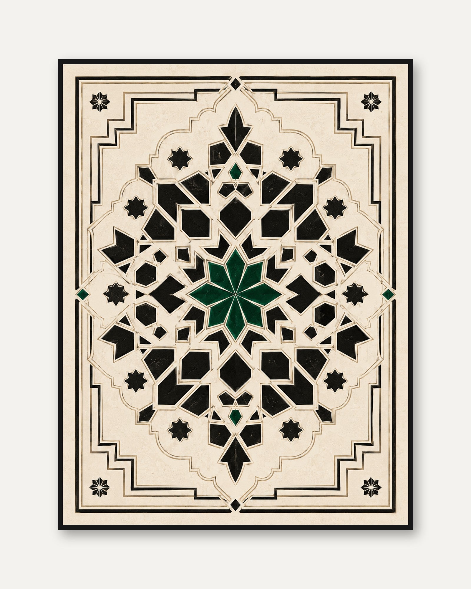 Islamic Geometric Wall Art - framed
