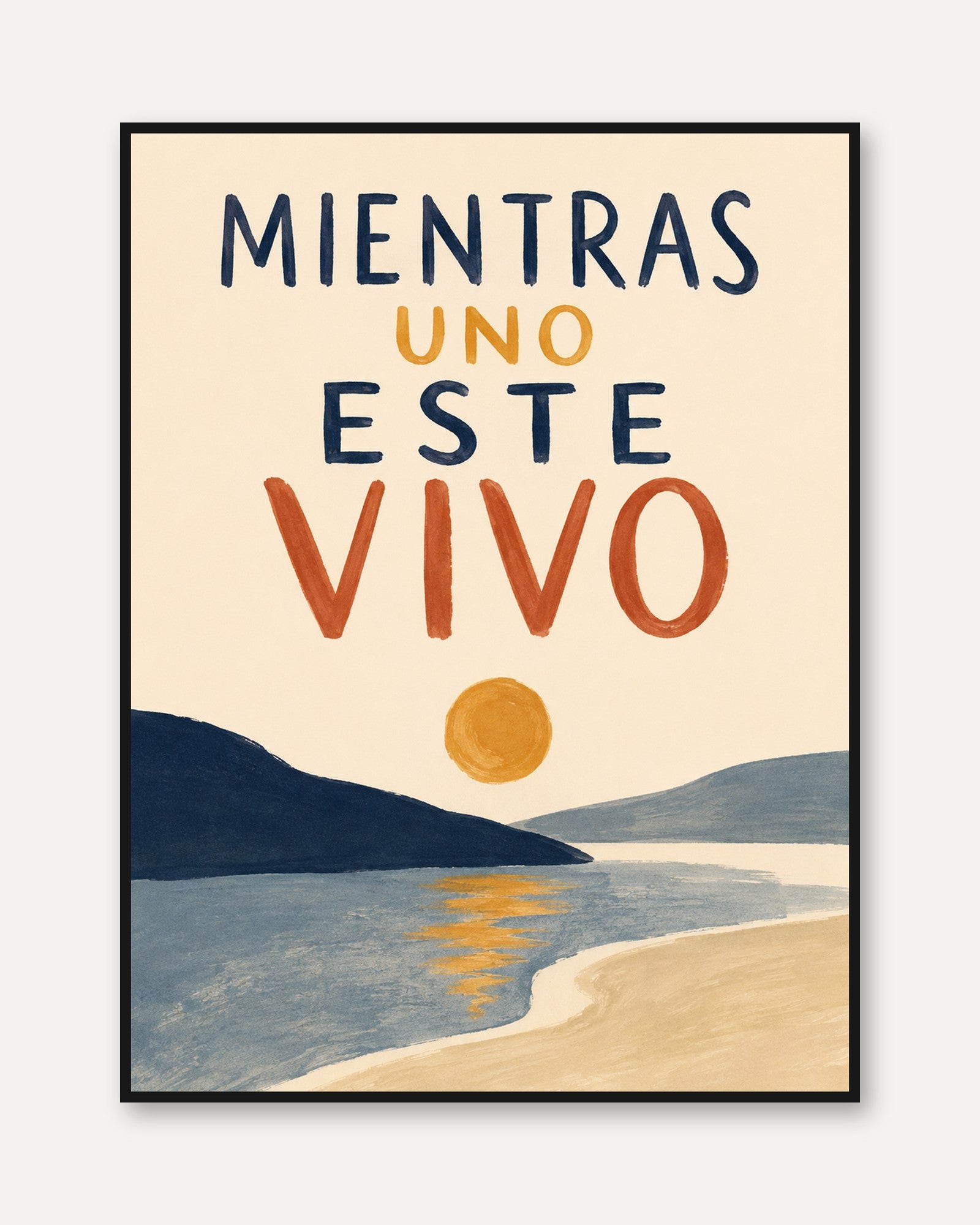 Spanish Quote Wall Art – Coastal Typography Print - framed