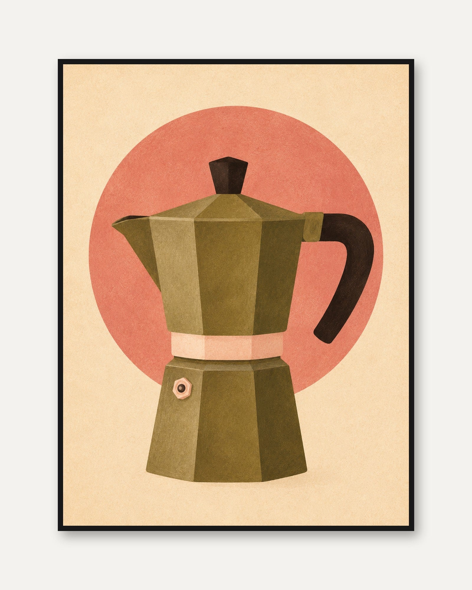 Mid-Century Moka Pot Print - framed