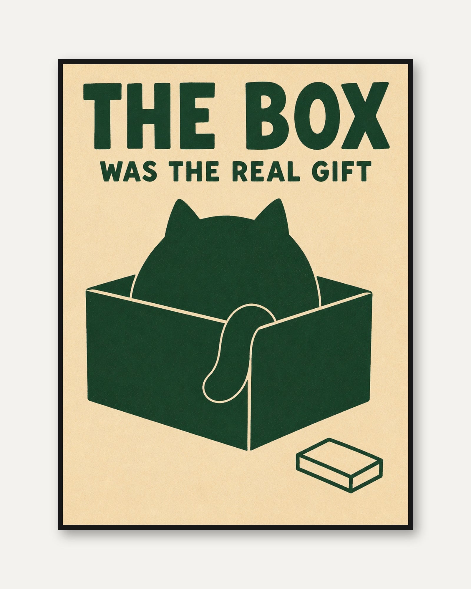 Cat In Box Poster - framed