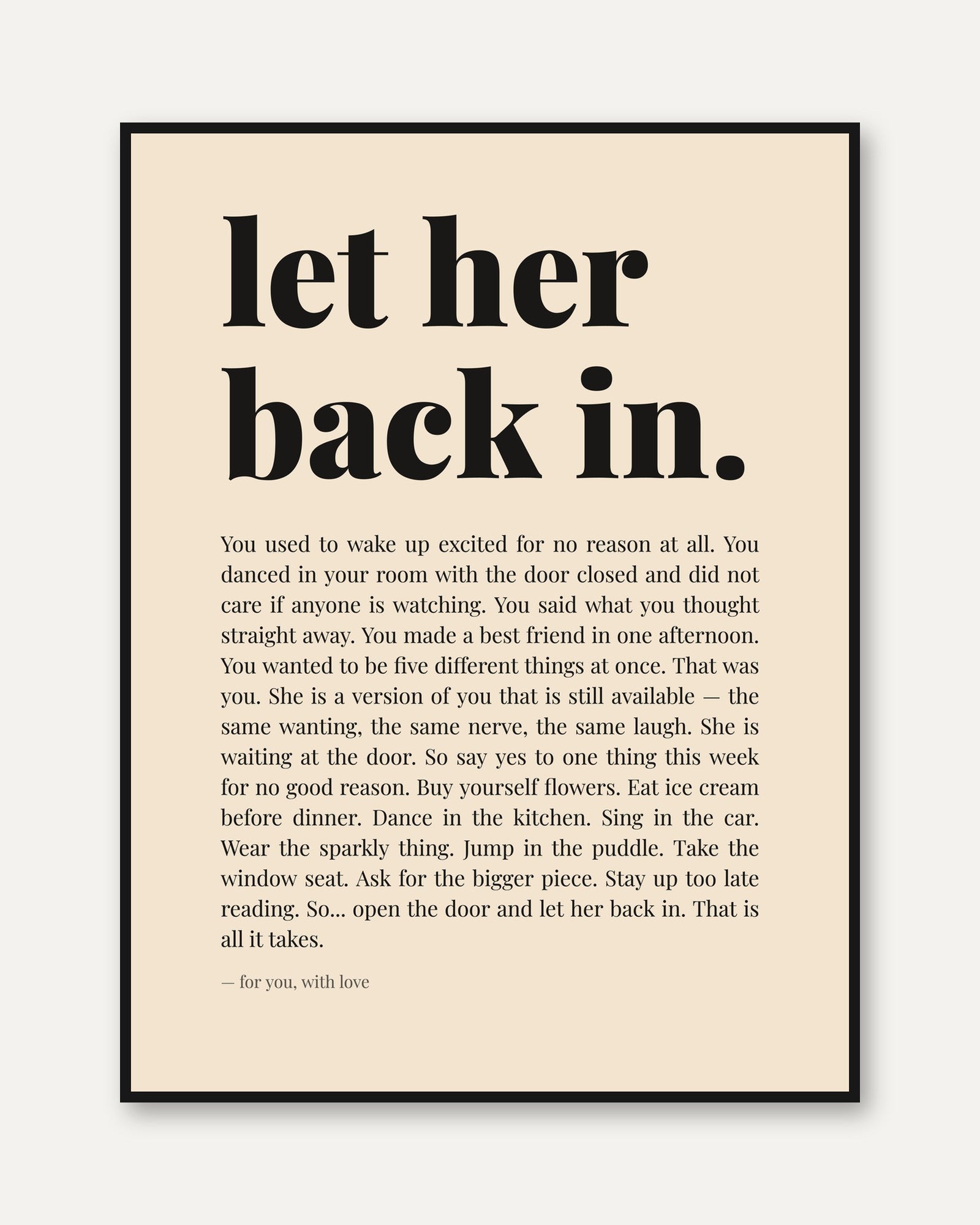 Motivational Quote Print - framed