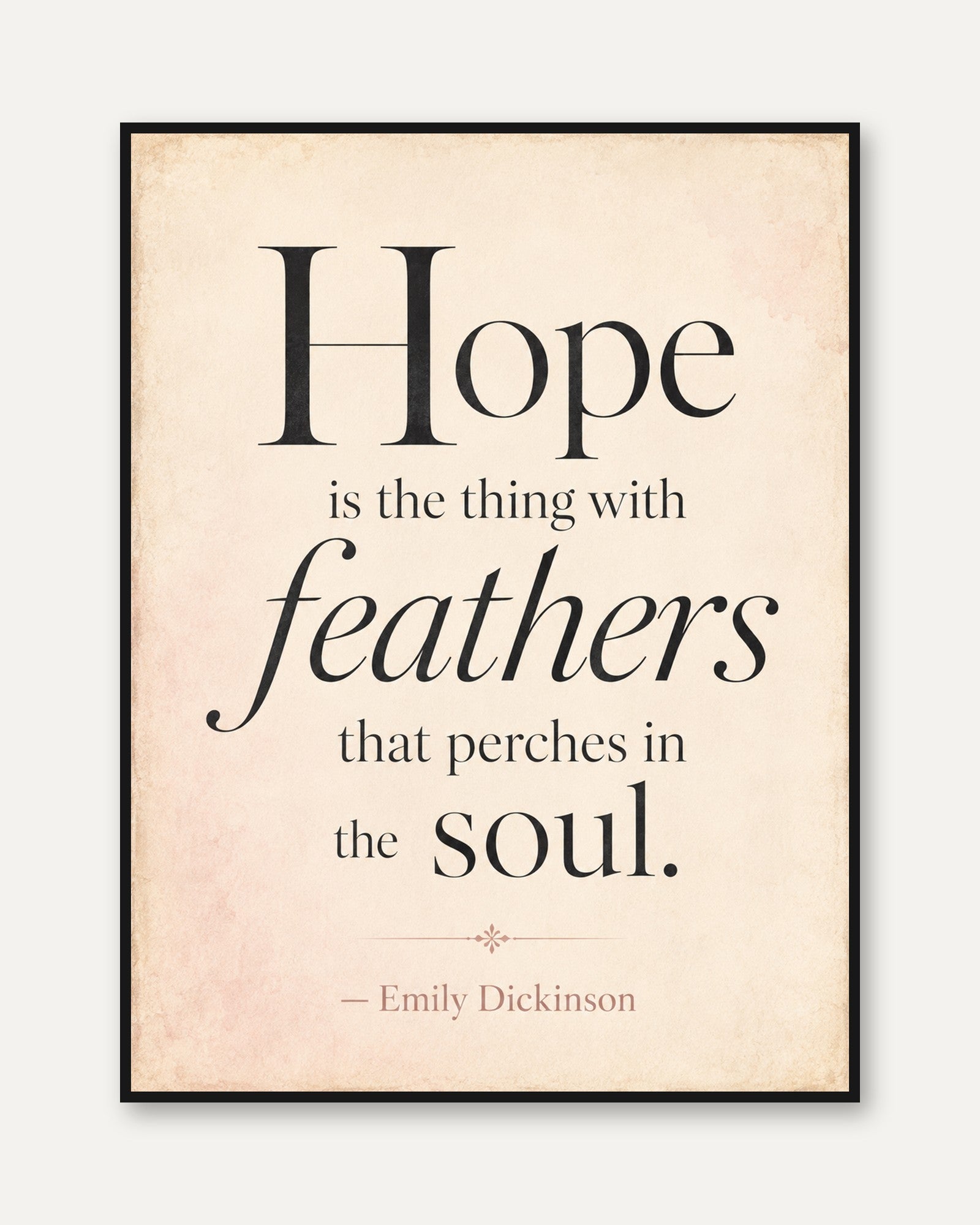Hope Quote Wall Art – Typography Print - framed