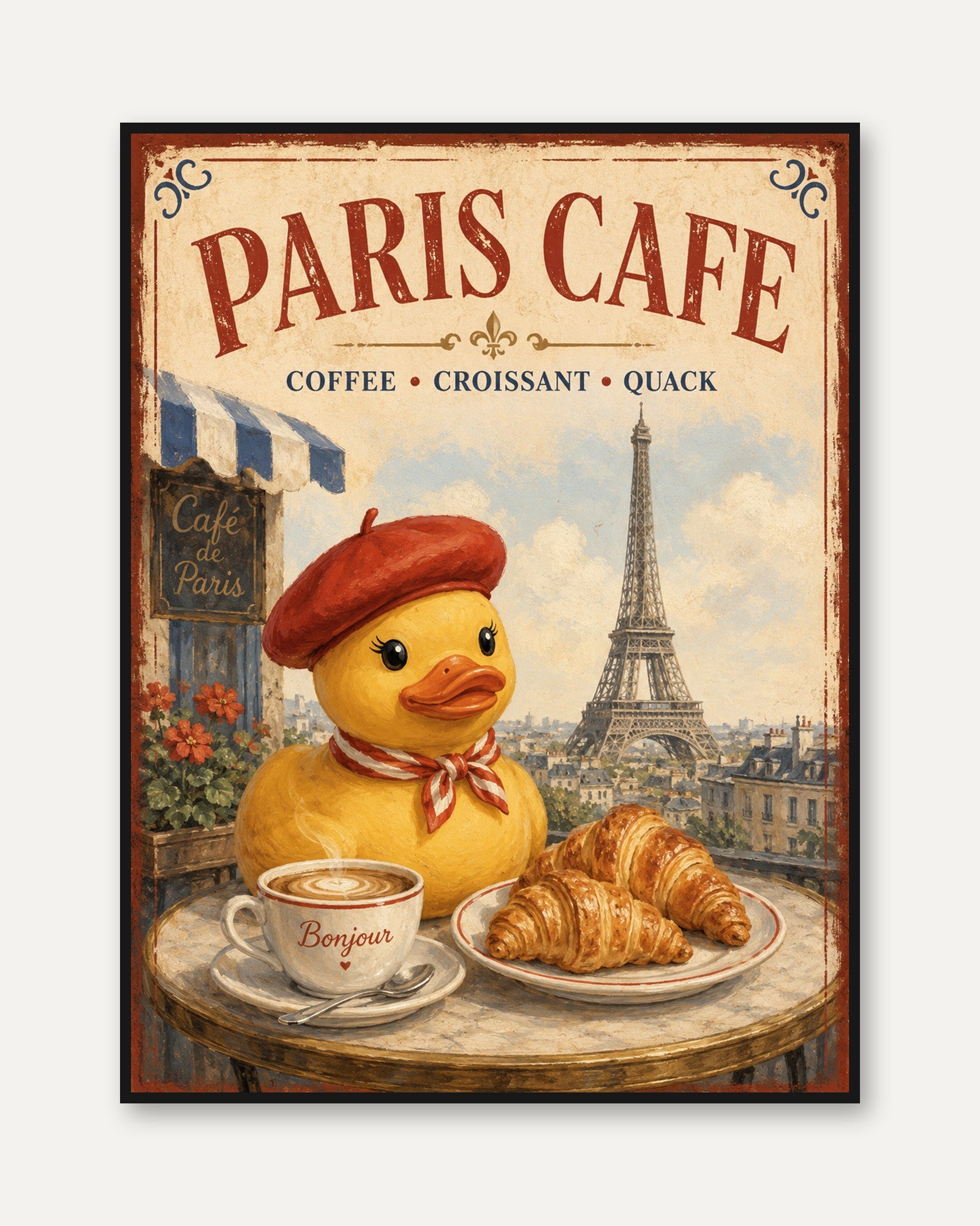 Paris Cafe Wall Art – French Kitchen Decor - framed