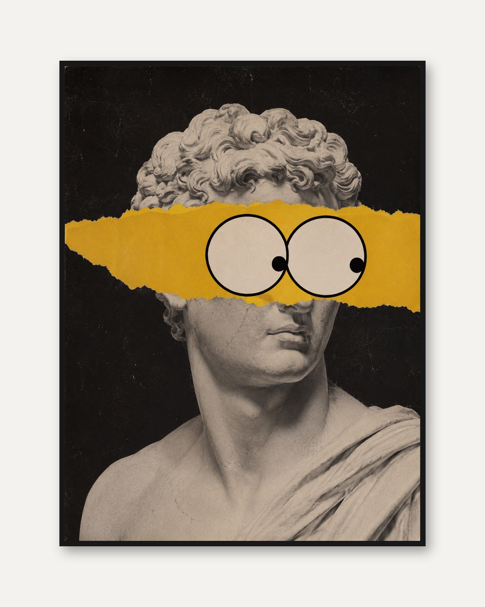 Funny Portrait Wall Art – Greek Statue Print - framed