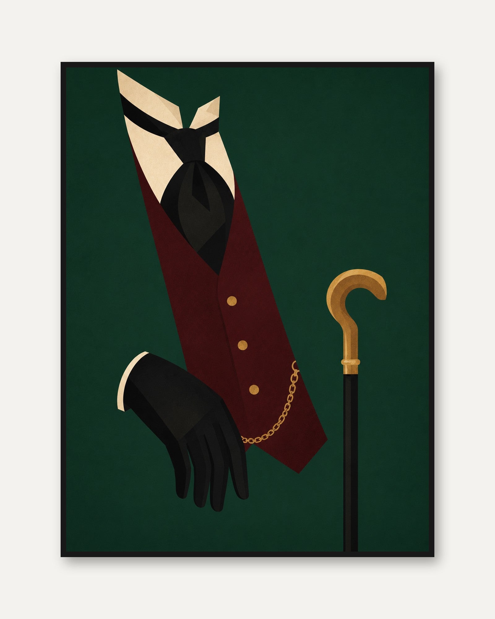 Gentleman Wall Art – Vintage Fashion Print - framed