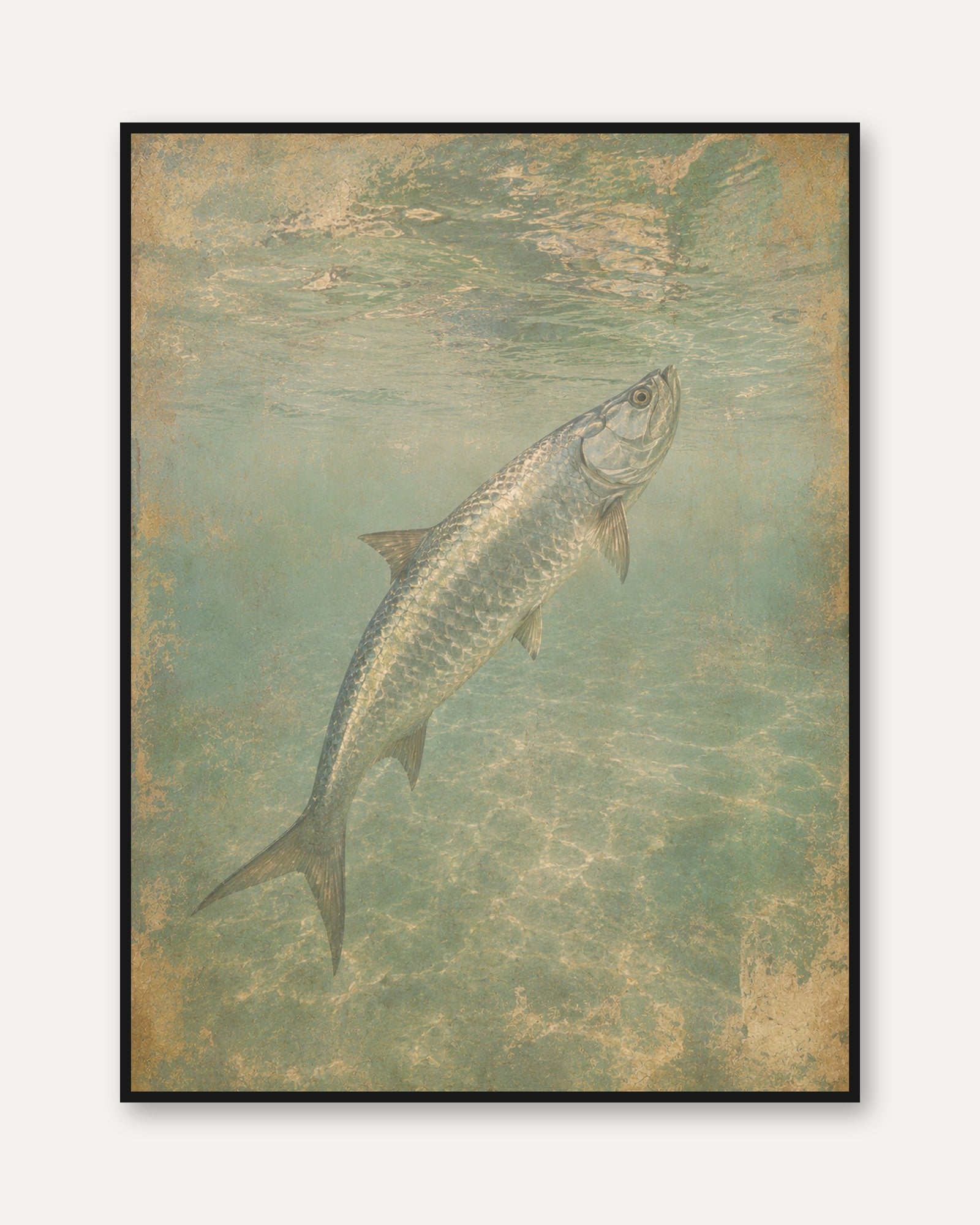 Vintage Fish Wall Art – Underwater Print - framed