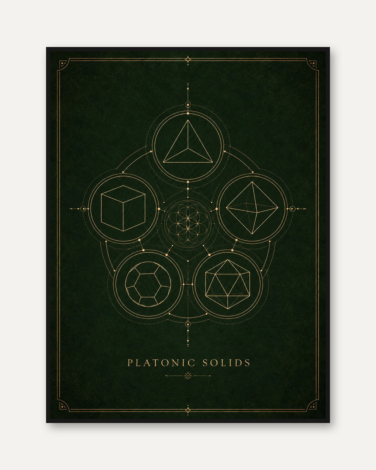 Platonic Solids Print - framed