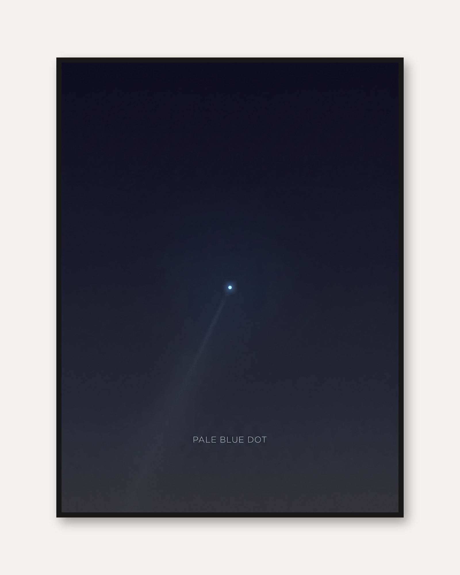 Cosmic Wall Art: Pale Blue Dot Astronomy Print (Minimalist Style) - framed