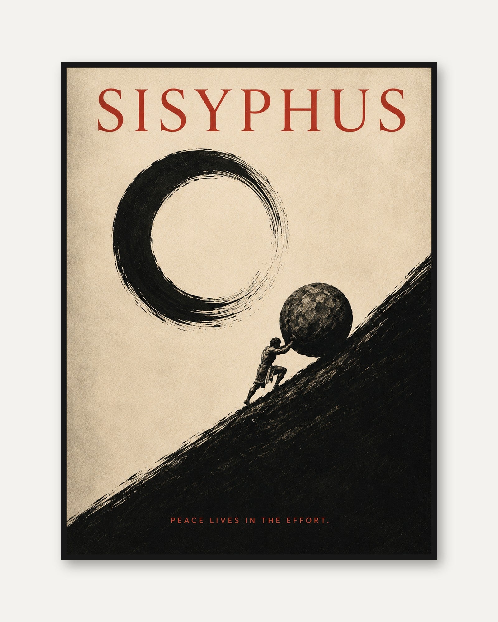 Sisyphus Wall Art – Motivational Print - framed
