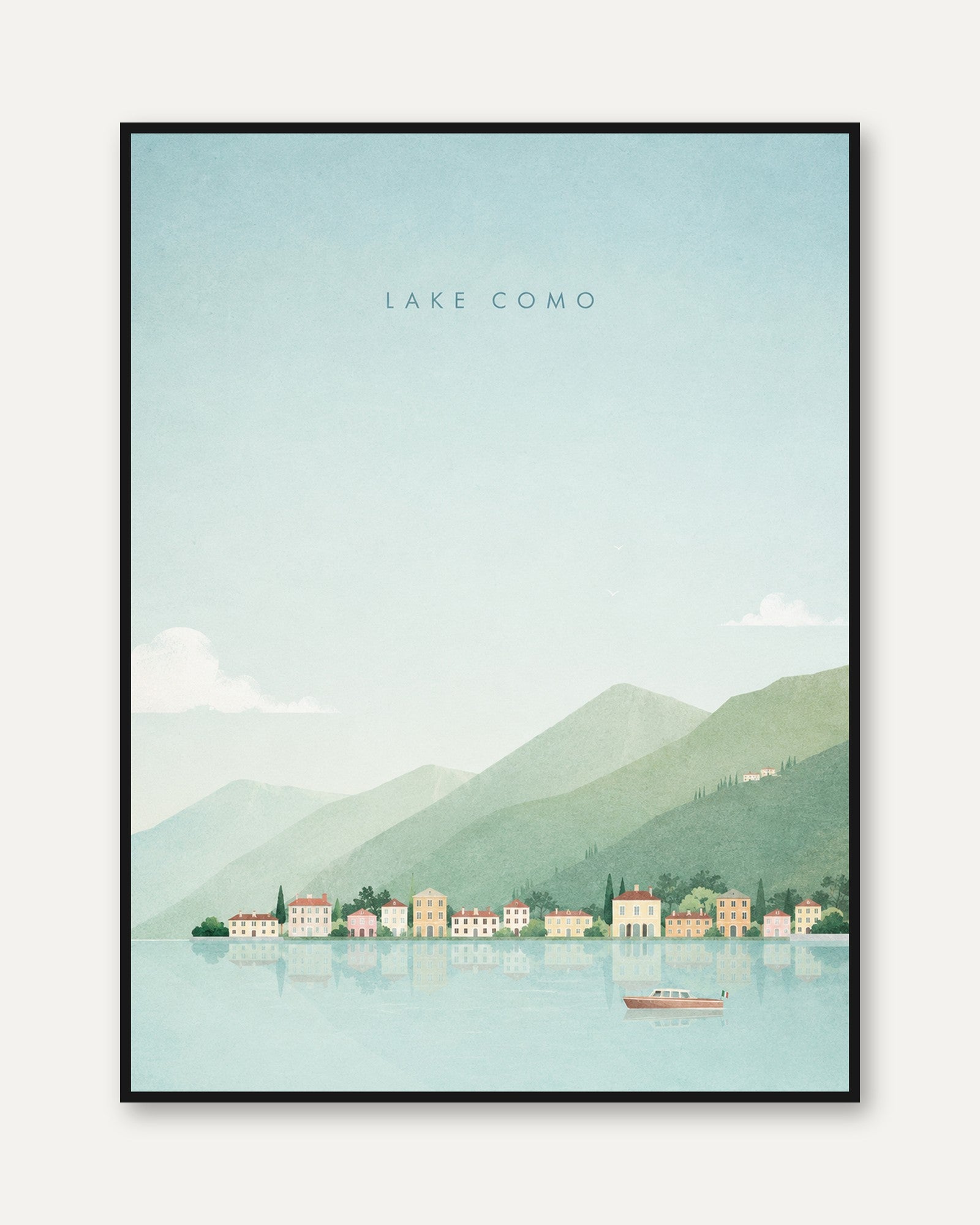 Lake Como Print – Italy Travel Poster - framed