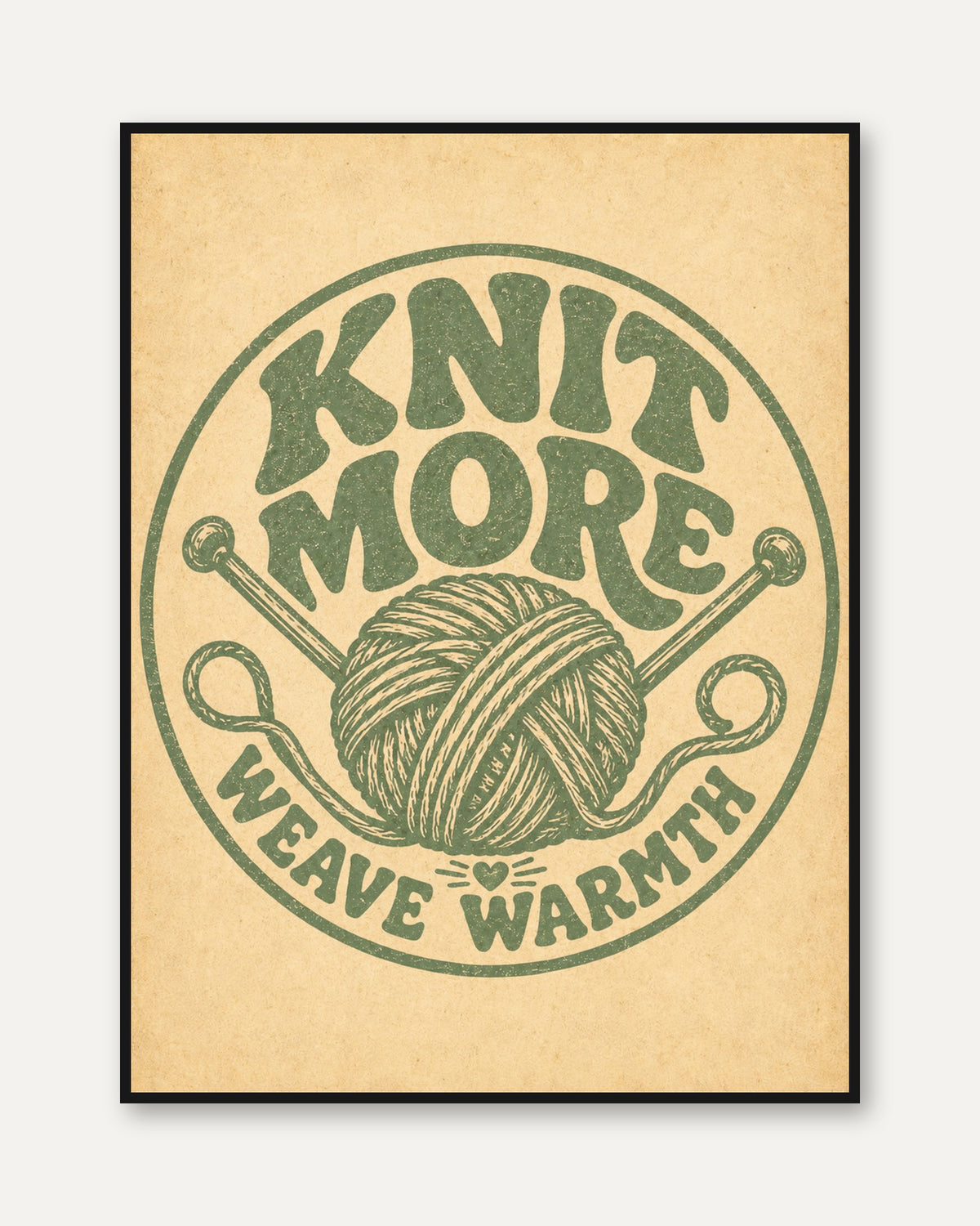 Knit More Weave Warmth Wall Art - framed
