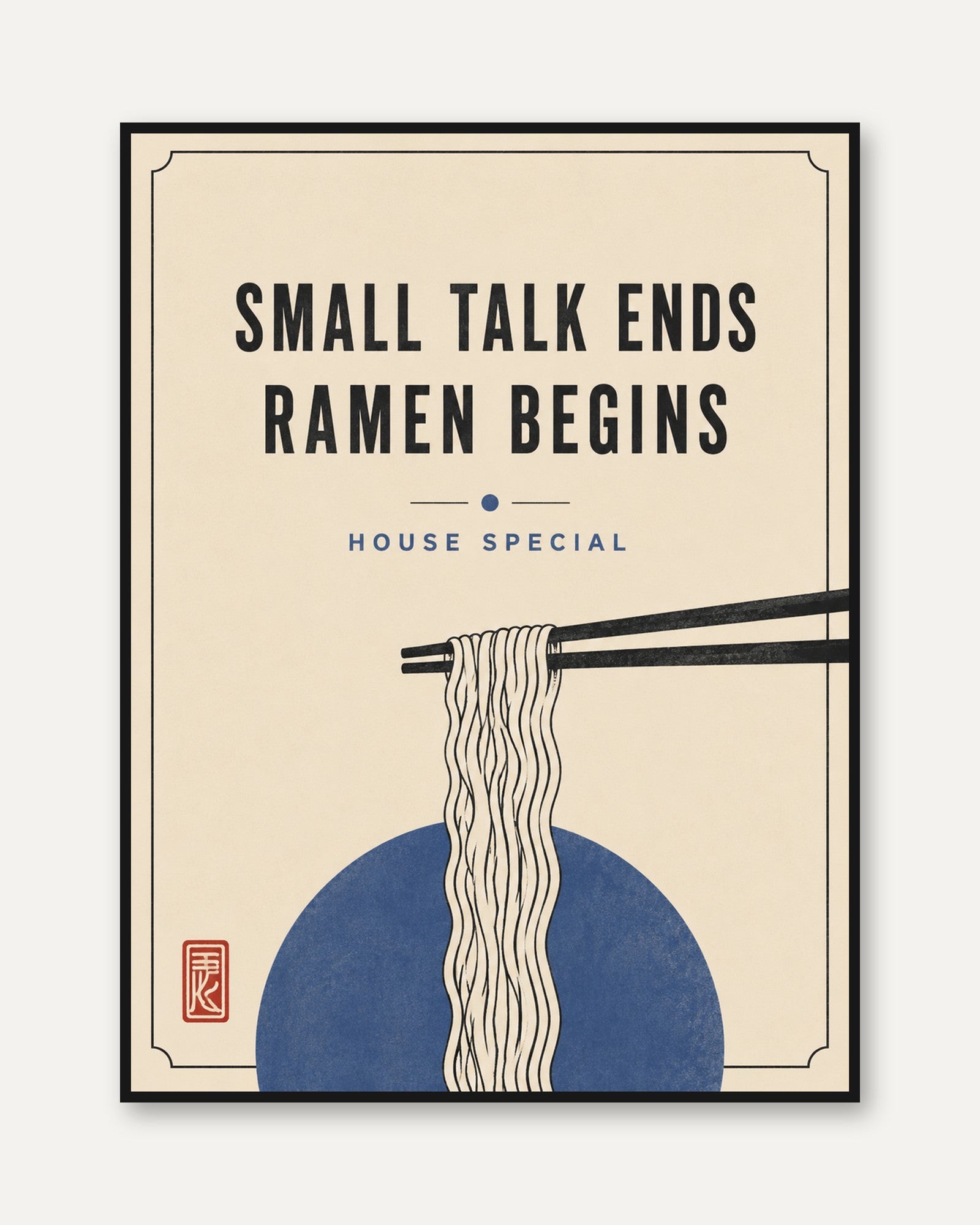 Ramen Wall Art – Funny Kitchen Print - framed