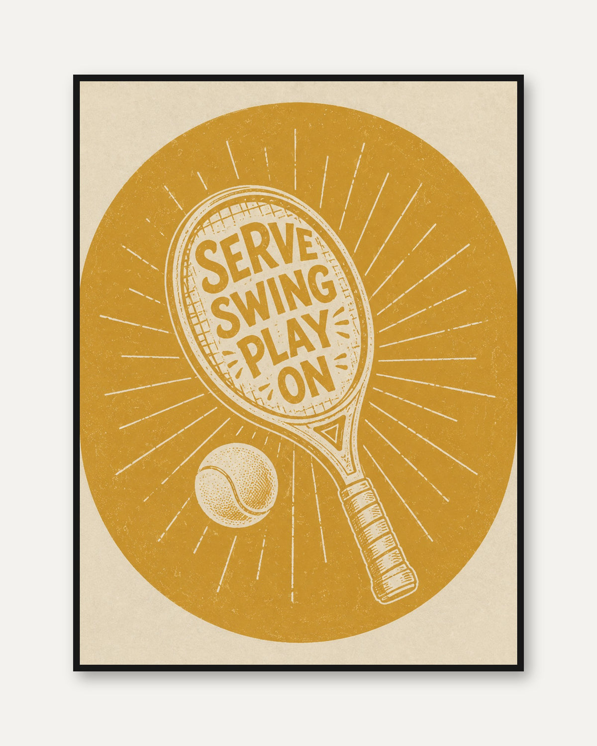 Vintage Tennis Poster – Retro Style - framed