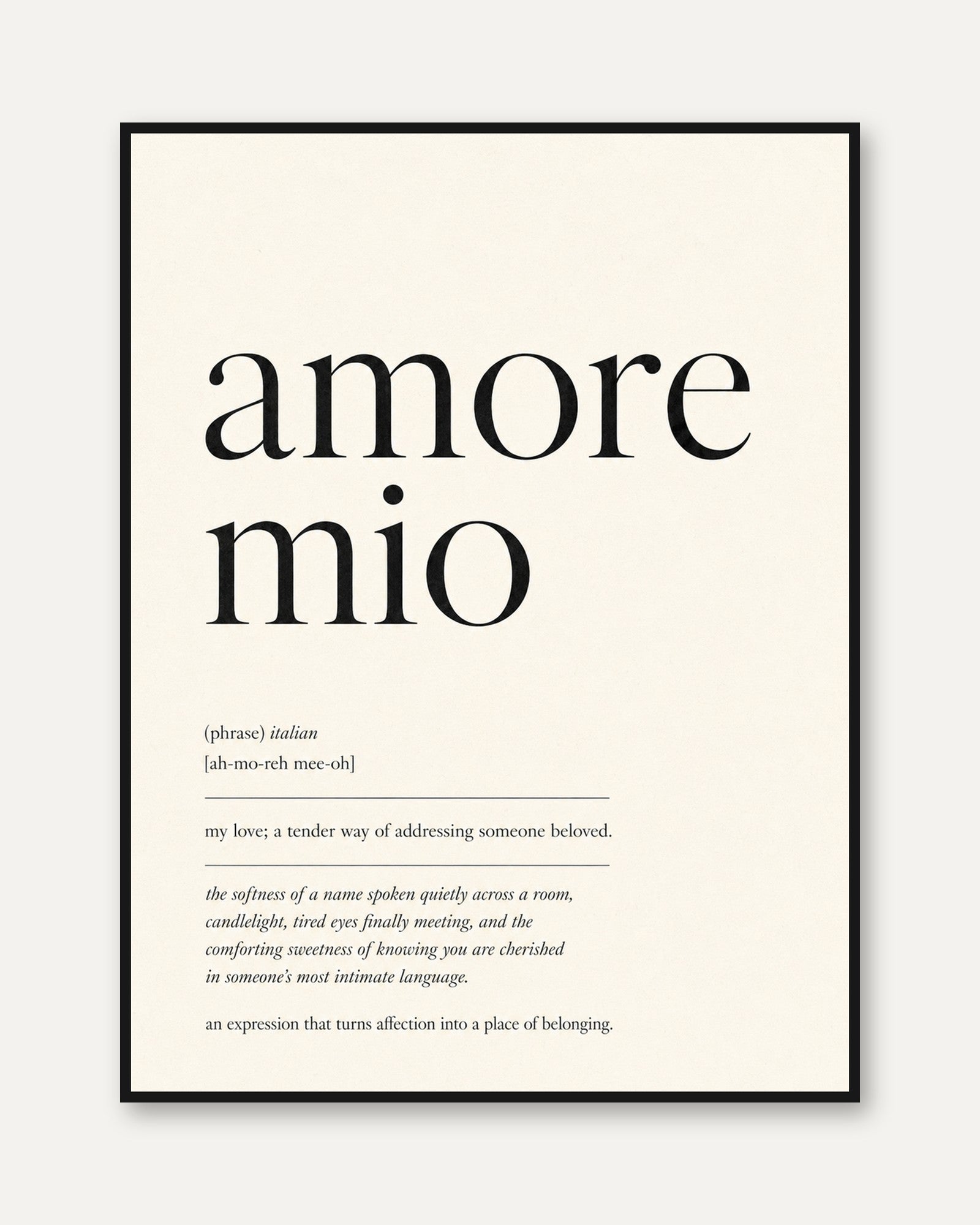 Amore Mio Italian Print - framed