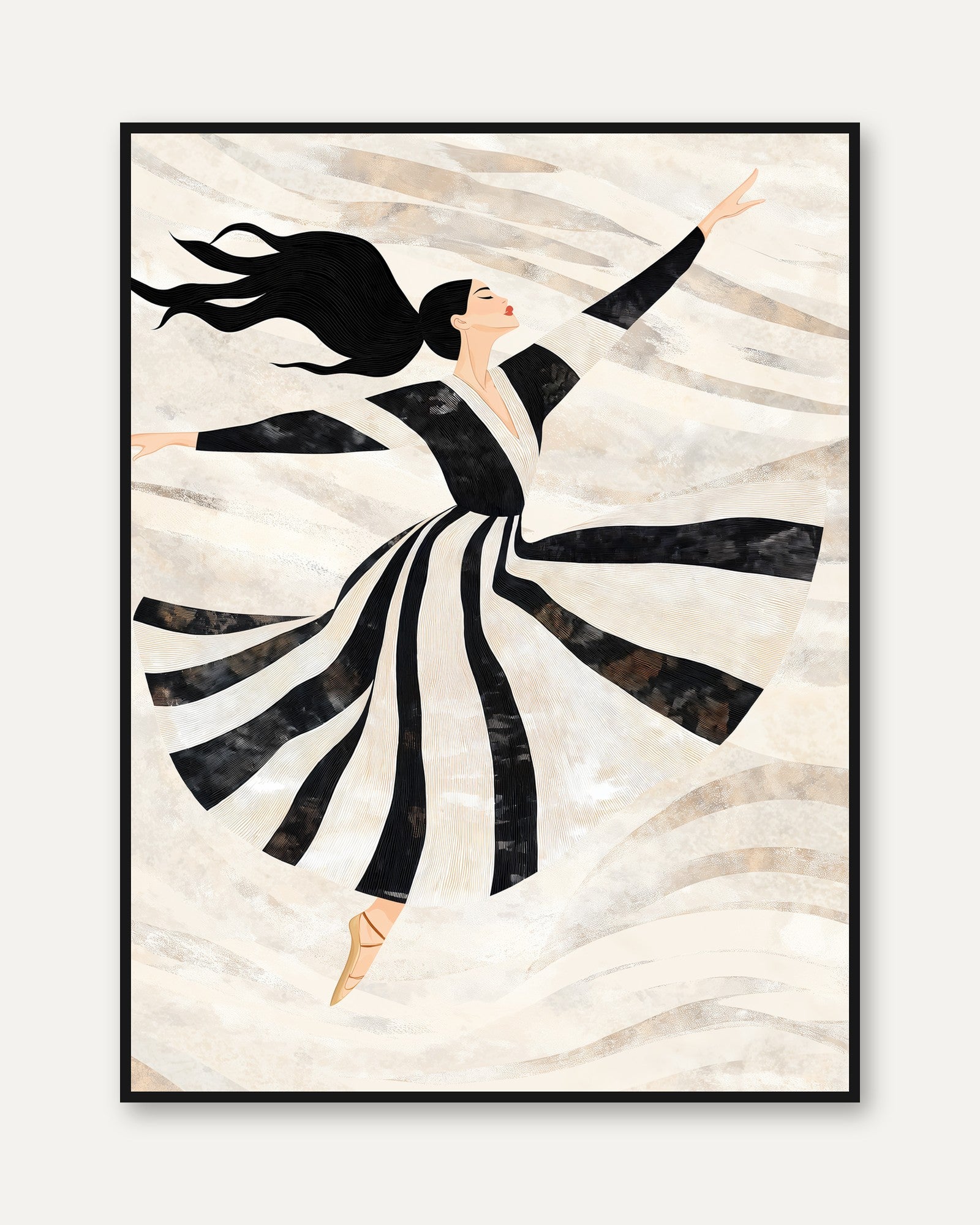 Dancing Woman Wall Art - framed