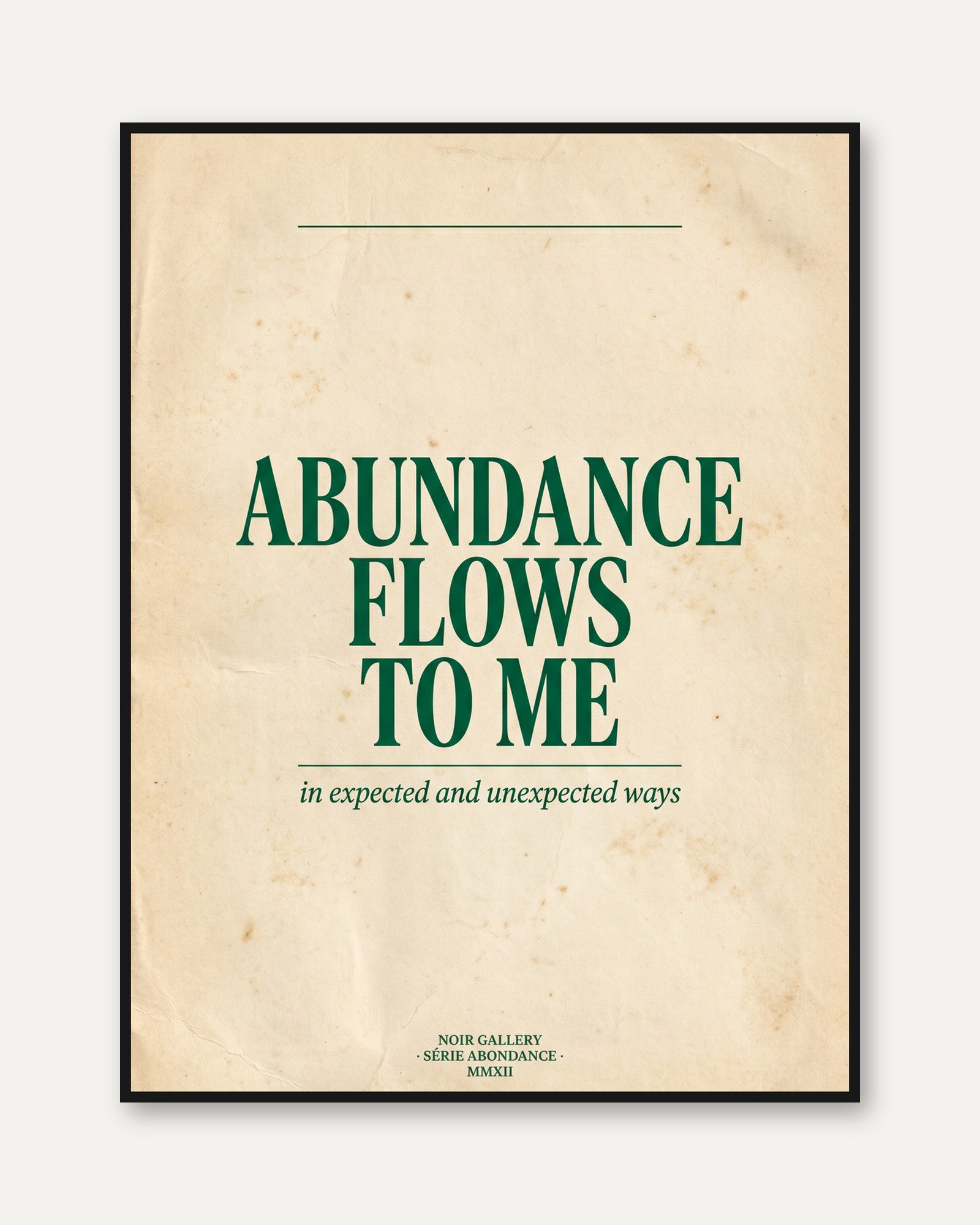 Abundance Affirmation Print – Motivational Poster - framed