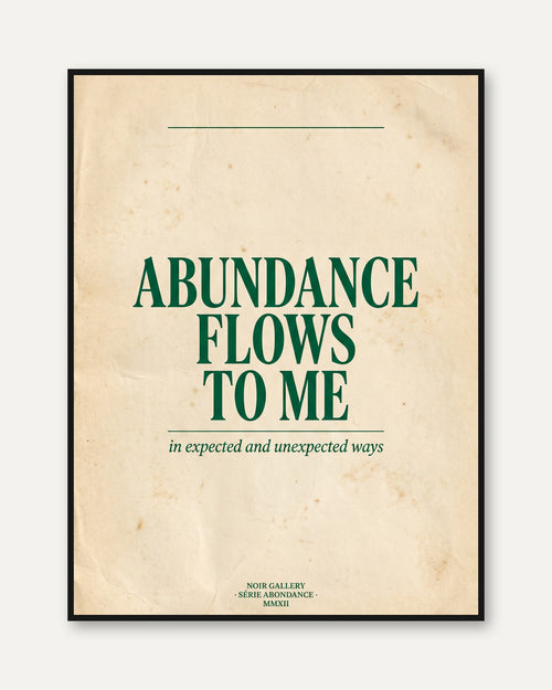 Abundance Affirmation Print – Motivational Poster - framed