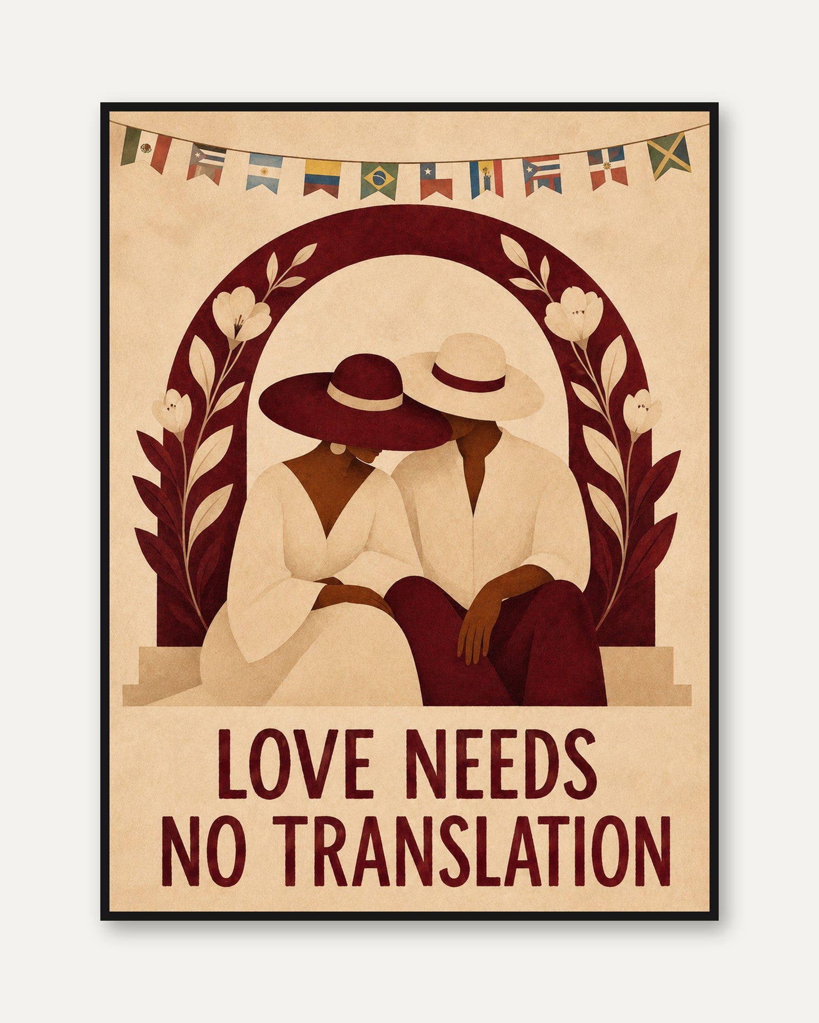 Love Wall Art – Romantic Couple Print - framed