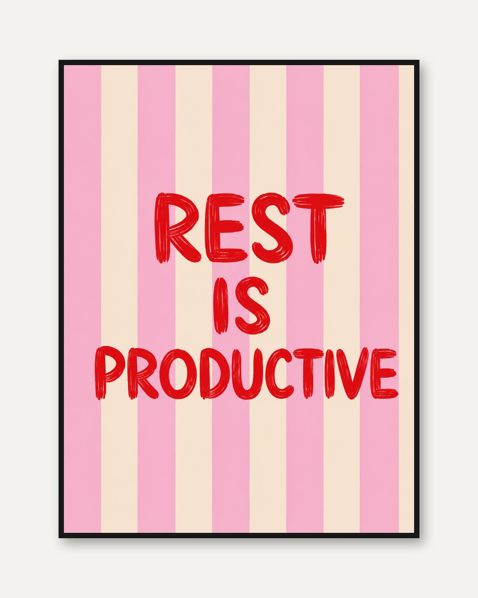 Motivational Wall Art Print: Bold Red Typography - framed