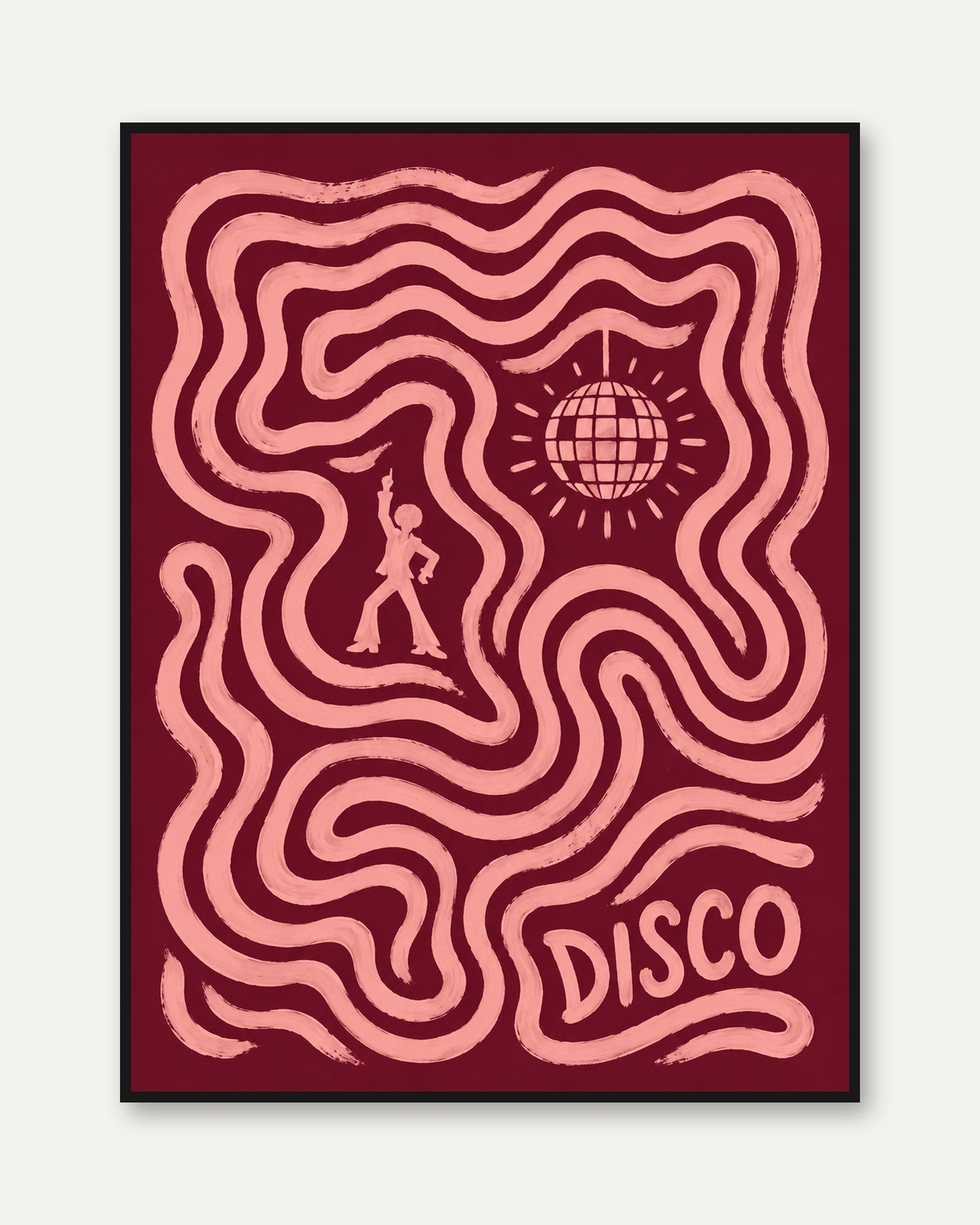 Disco Wall Art – Retro Dance Floor Print - framed