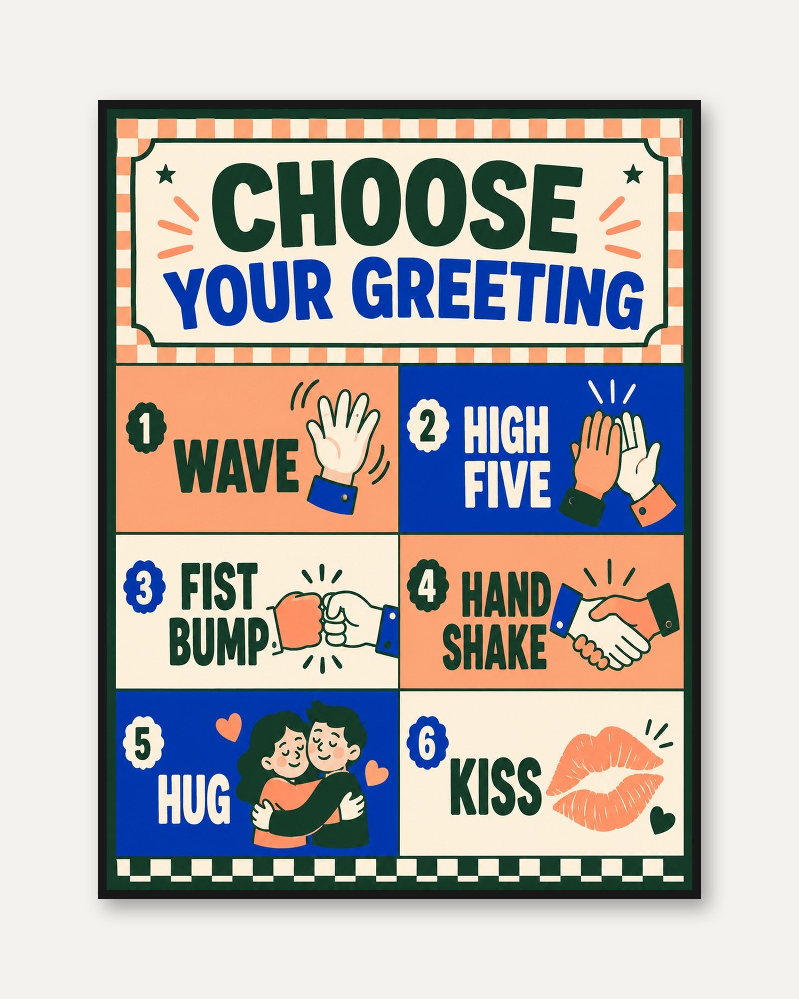 Playful Greeting Poster - framed