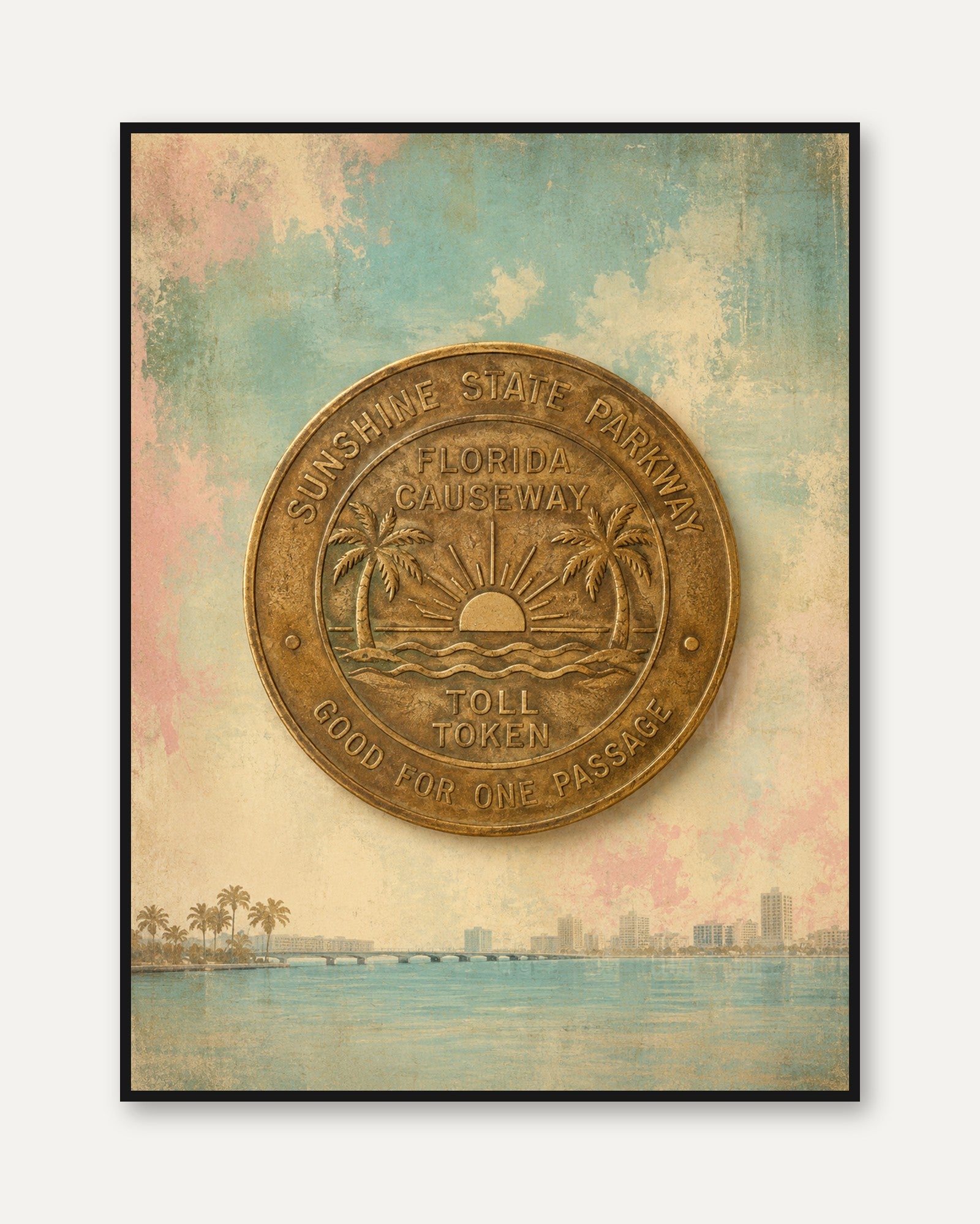 Florida Travel Poster - framed