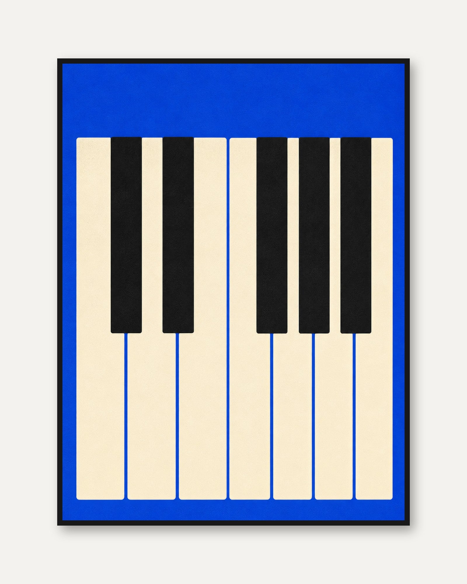 Piano Keys Art Print — Bold Graphic Music Poster - framed