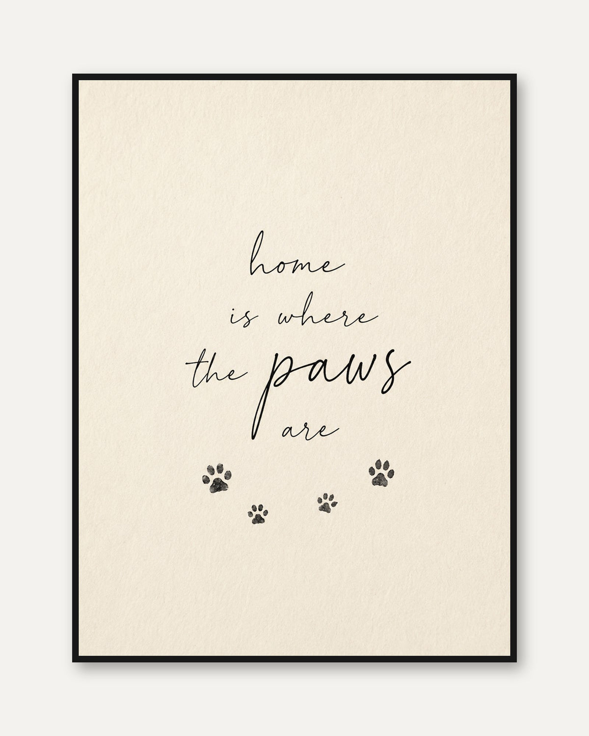 Home Is Where The Paws Are Print: Dog Lover Wall Art - framed