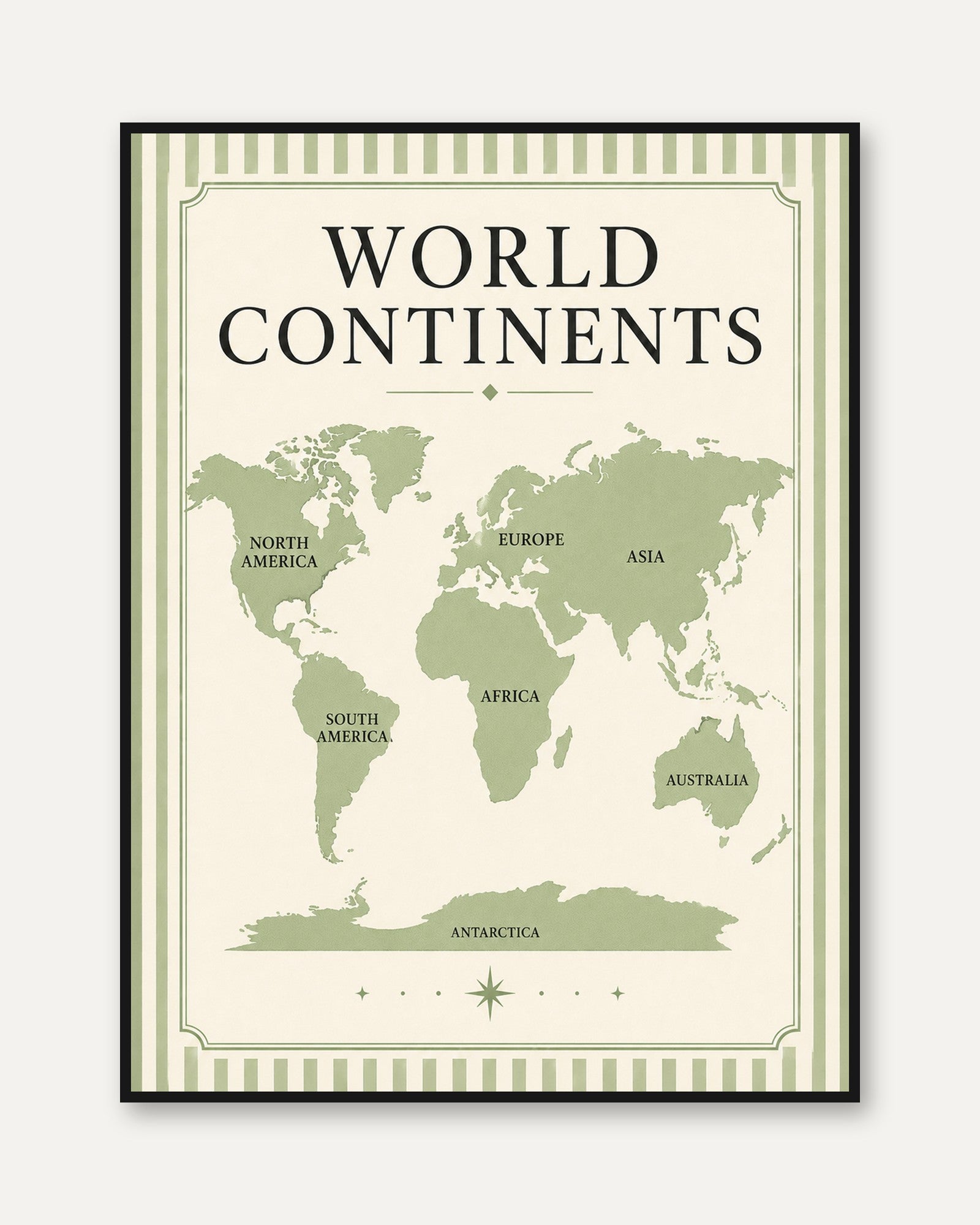 World Map Poster – Educational Wall Art - framed