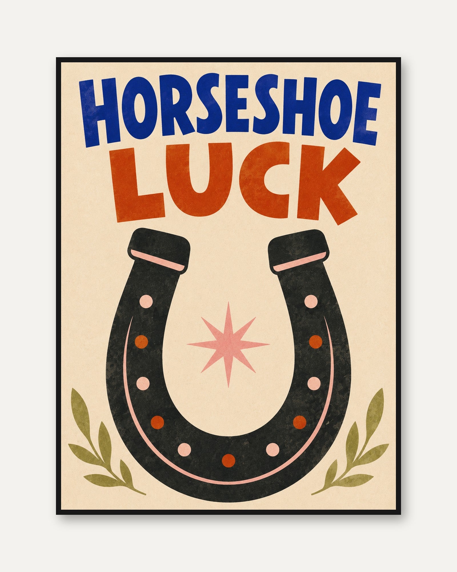 Horseshoe Wall Art – Good Luck Print - framed