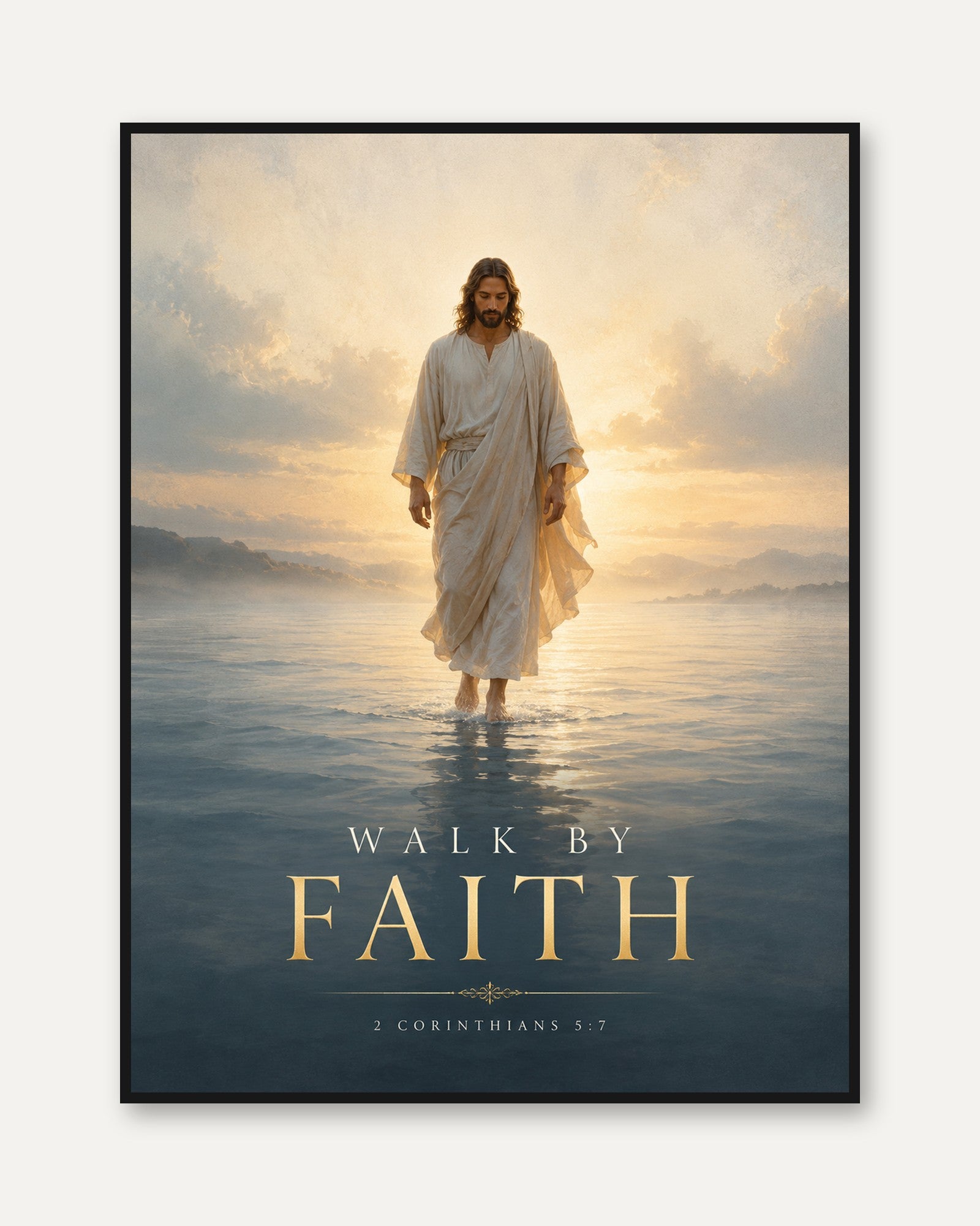 Christian Wall Art – Walk by Faith Print - framed