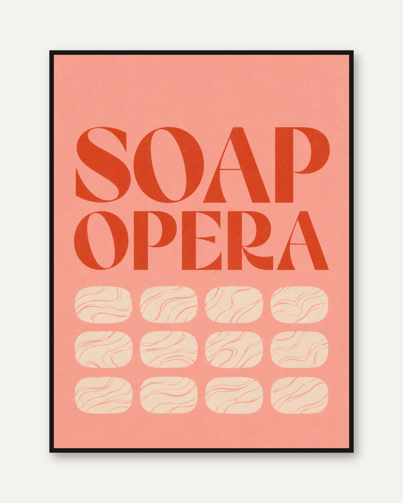 Playful Soap Opera Retro Print - framed