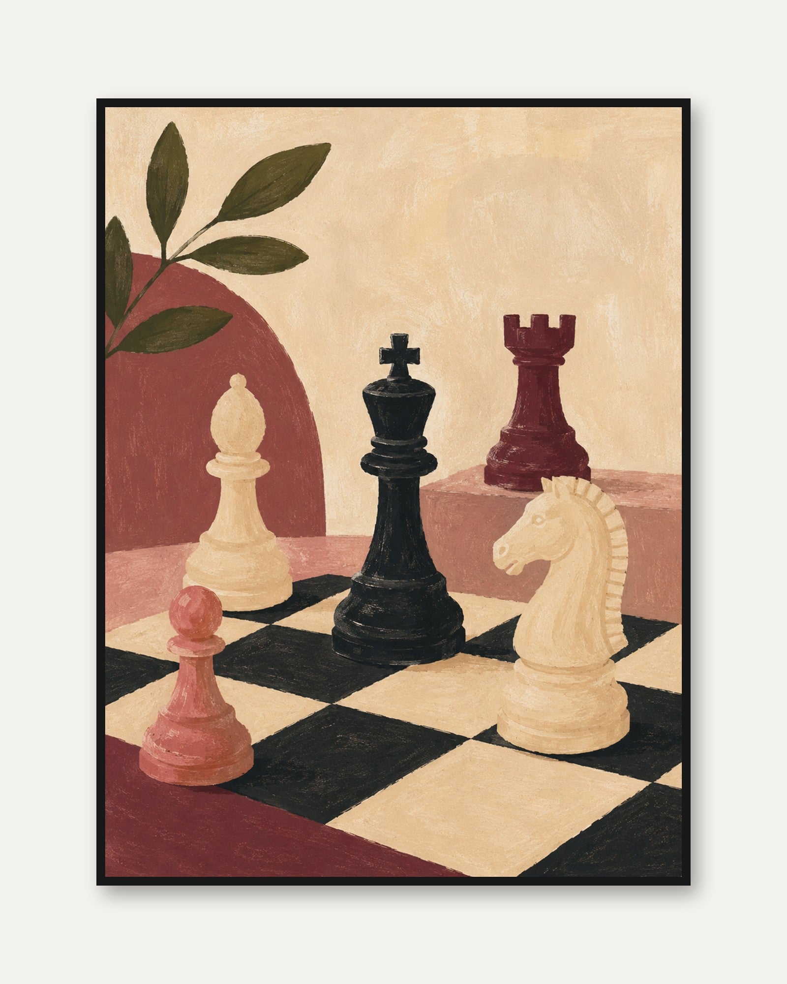 Chess Wall Art – Still Life Print - framed