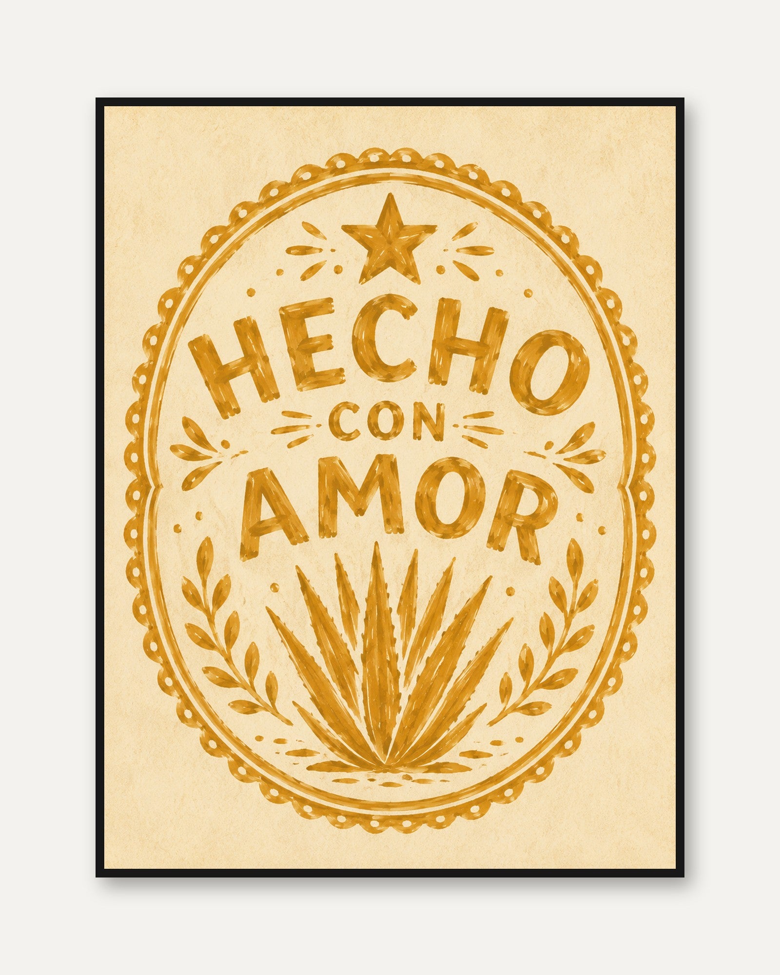Hecho Con Amor Print – Spanish Wall Art - framed