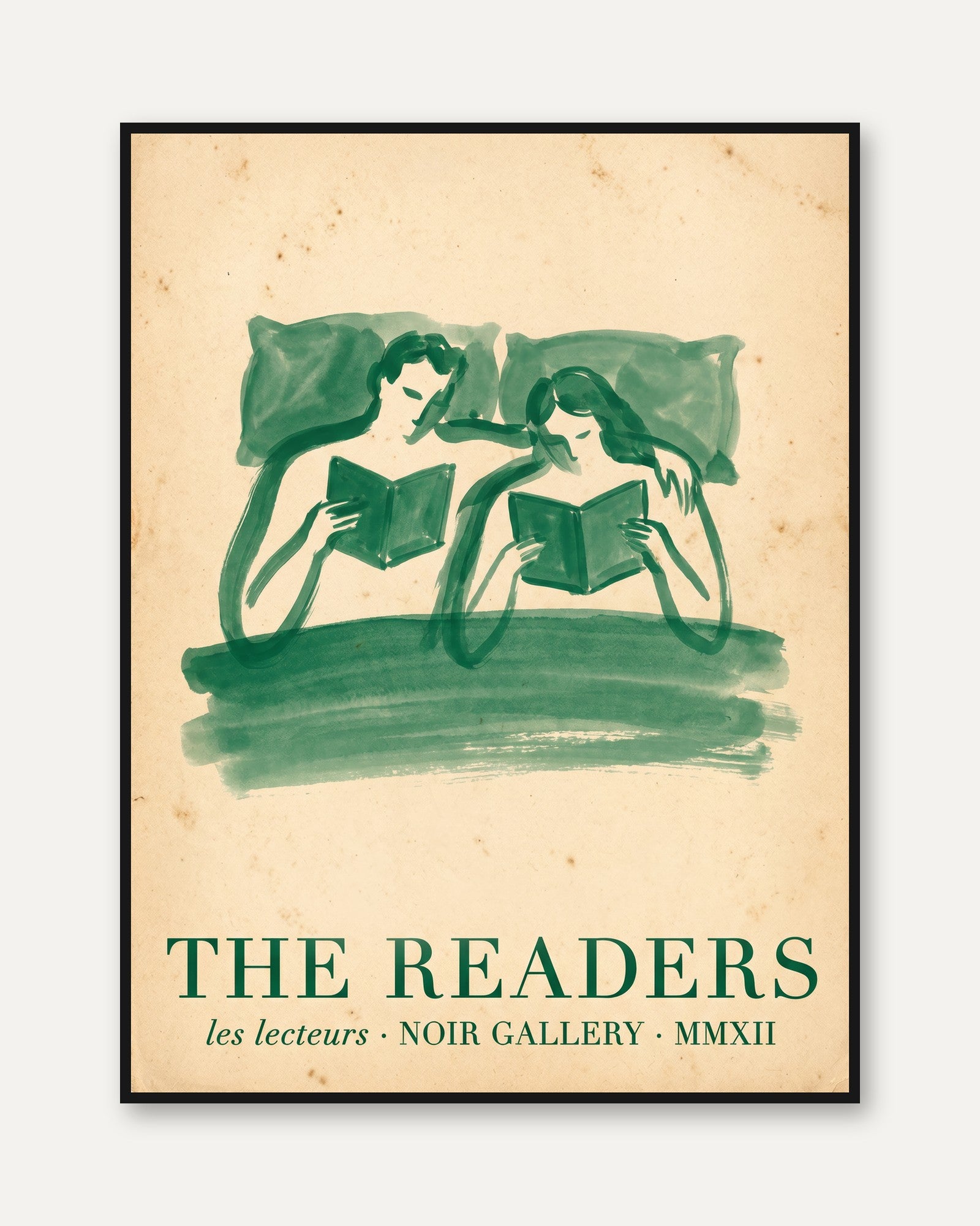 Couple Reading Print - framed
