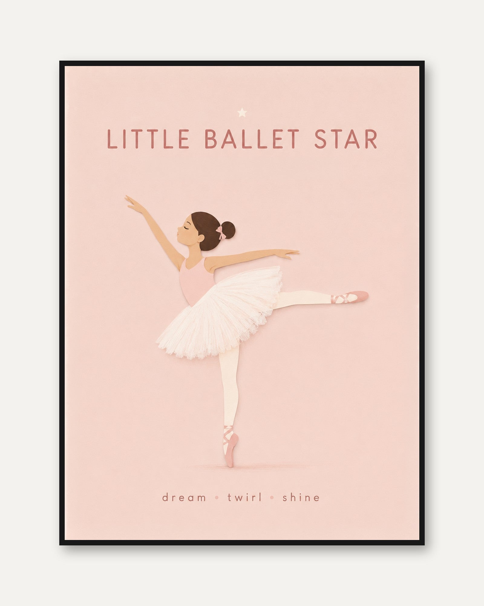 Ballet Nursery Wall Art – Ballerina Print - framed