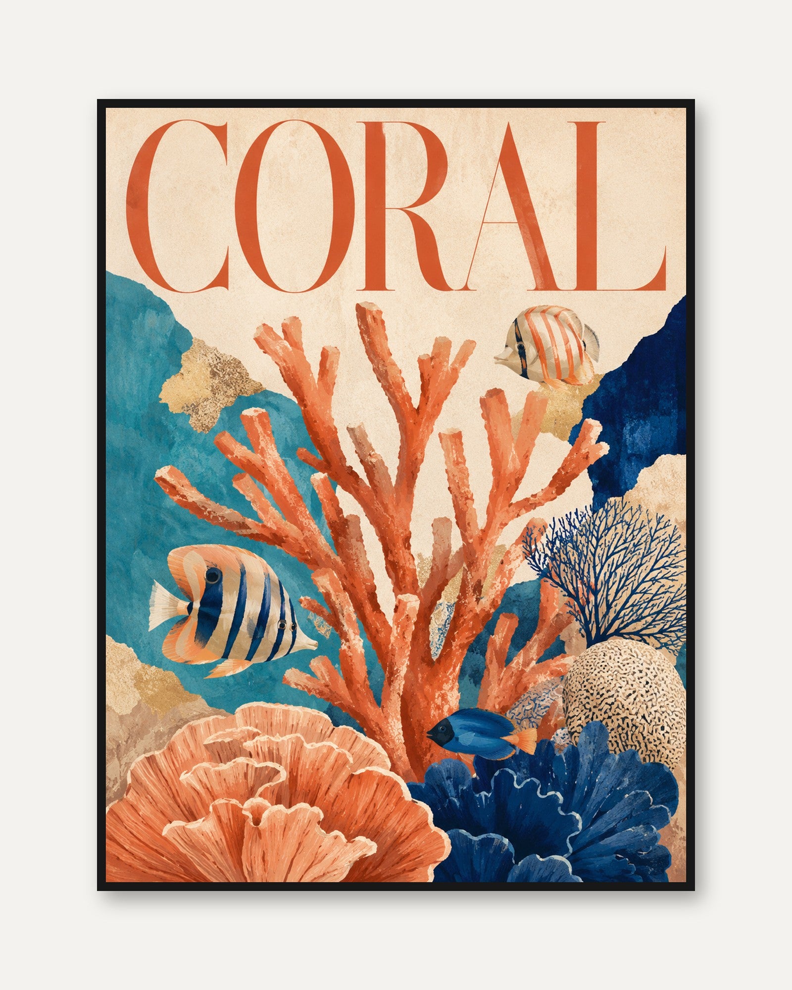 Coral Reef Wall Art – Ocean Print - framed