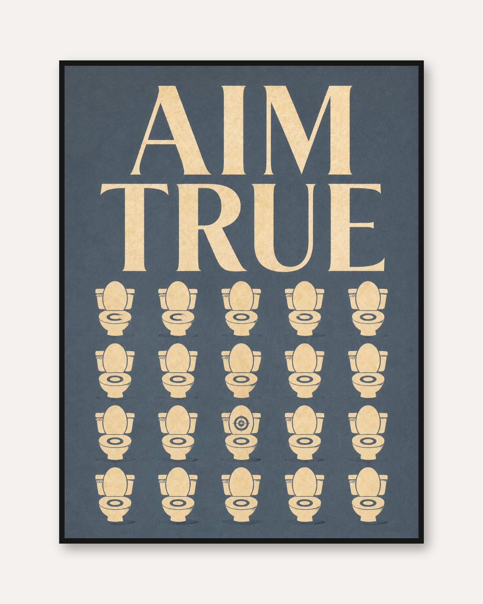 Bathroom Wall Art Print: Retro Toilet Humor - framed
