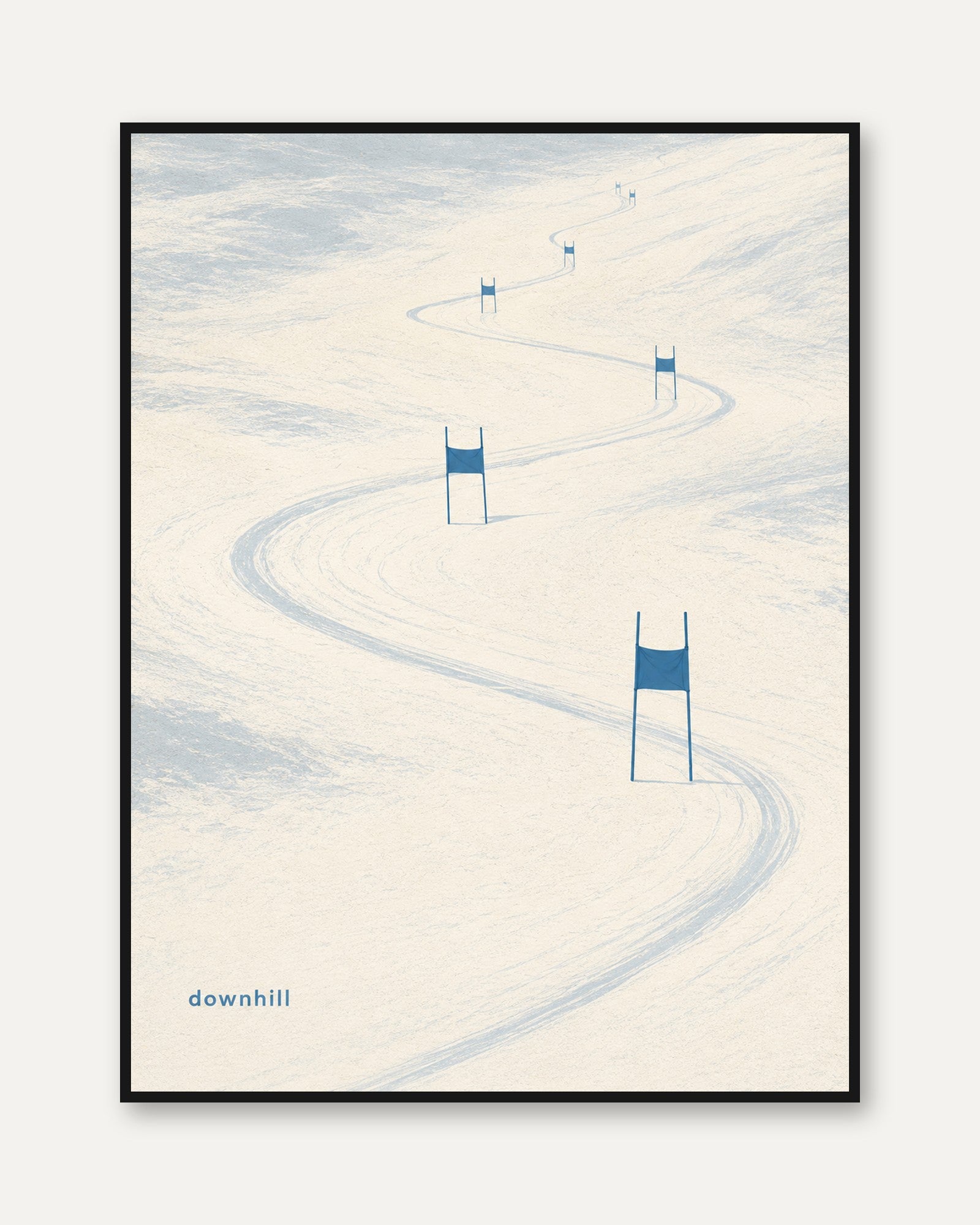 Ski Poster – Downhill Skiing Wall Art - framed