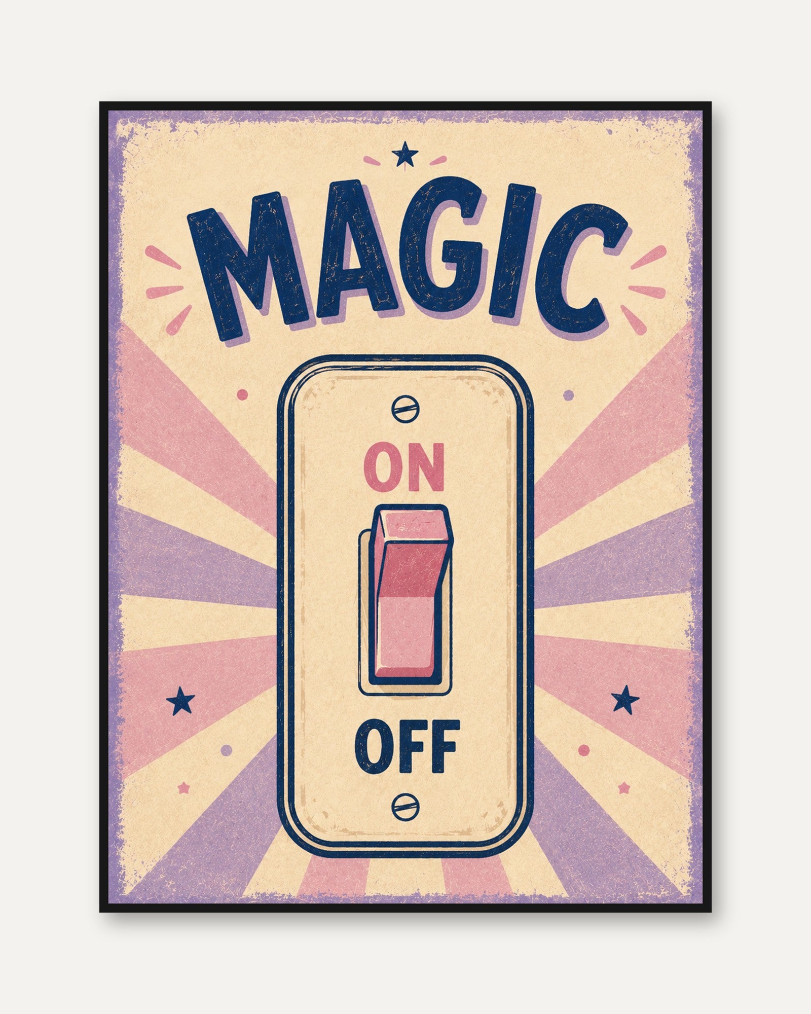 Retro Wall Art – Magic Switch Print - framed