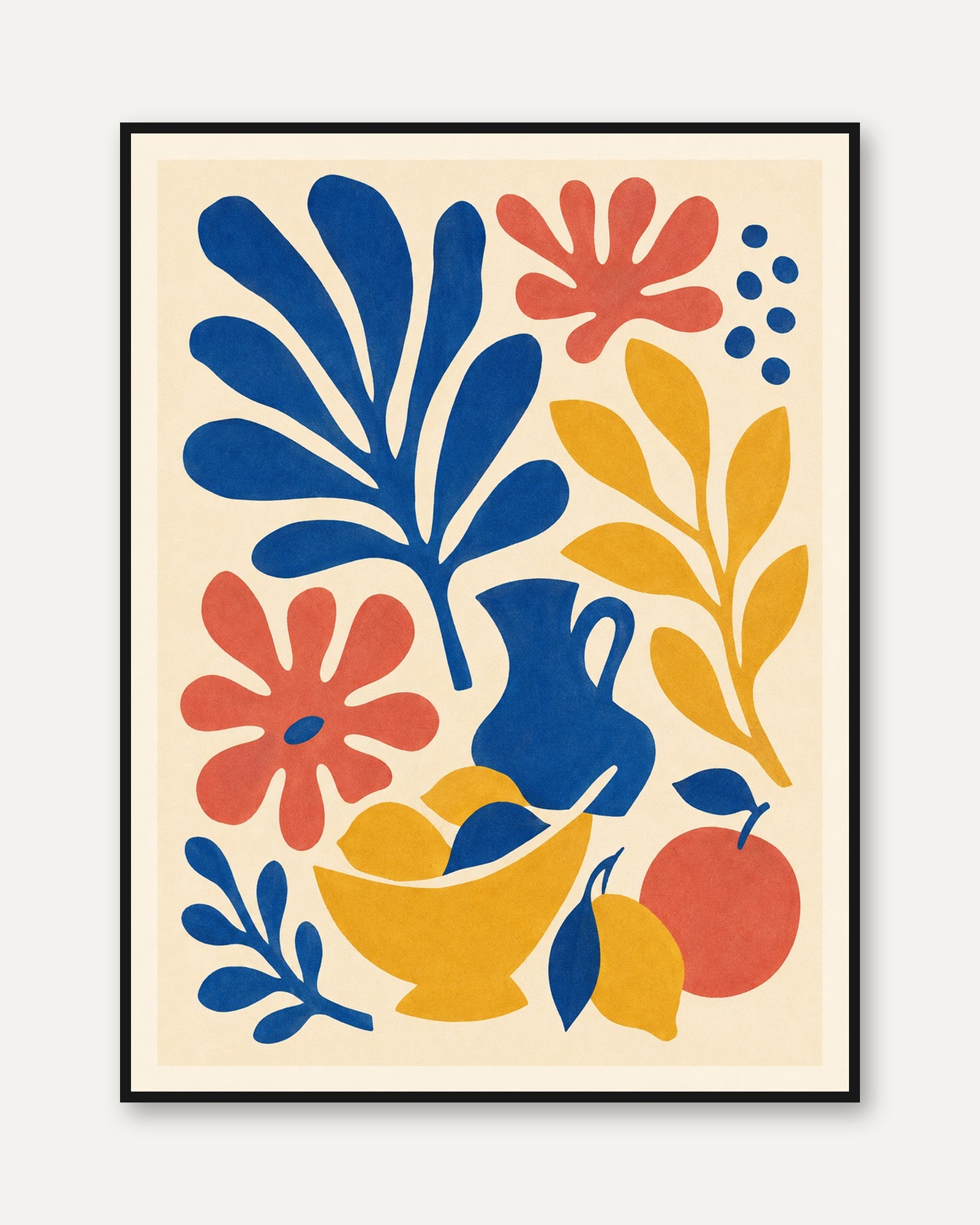 Matisse Cut Out Print – Still Life Wall Art - framed