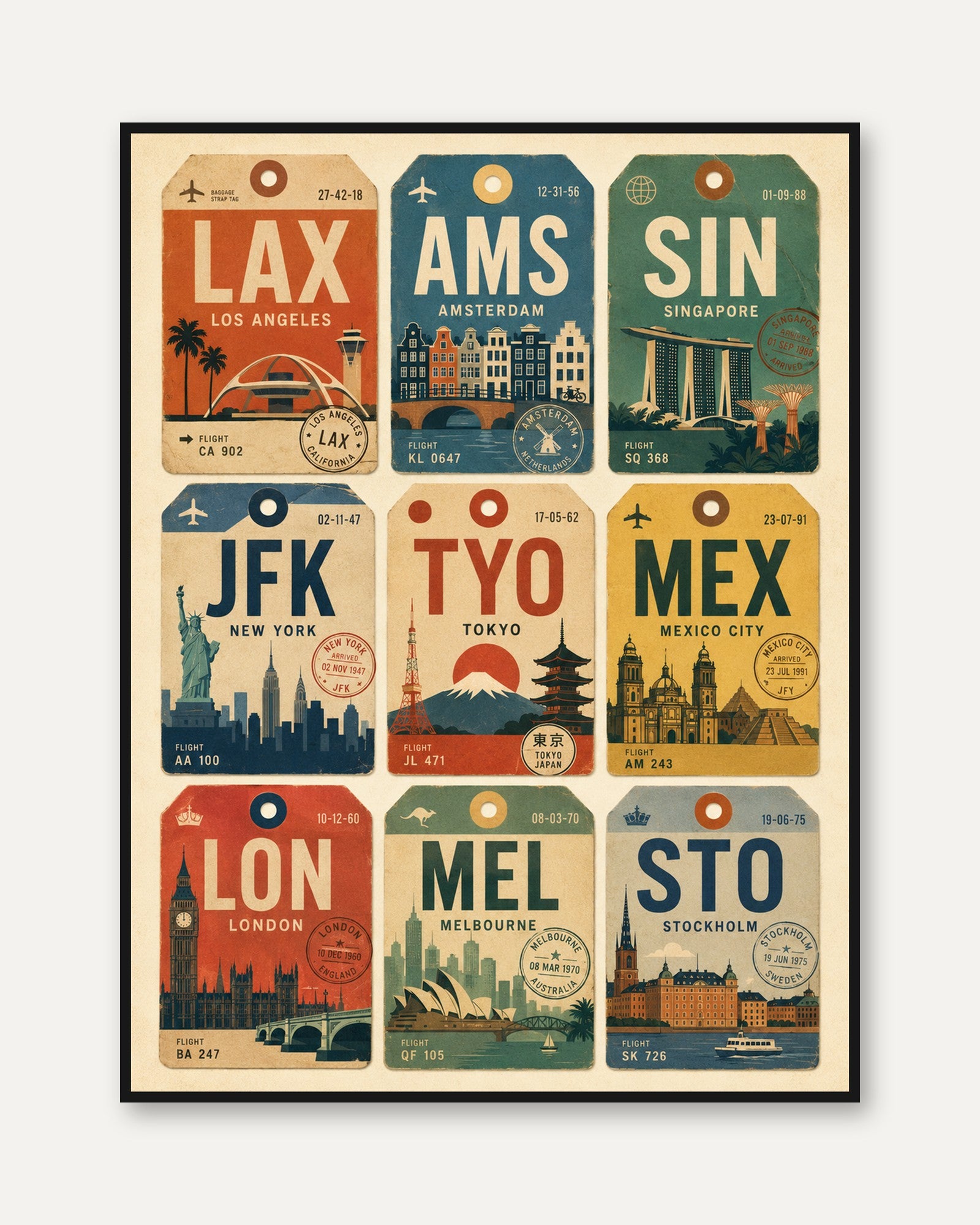 Travel Poster Wall Art - framed