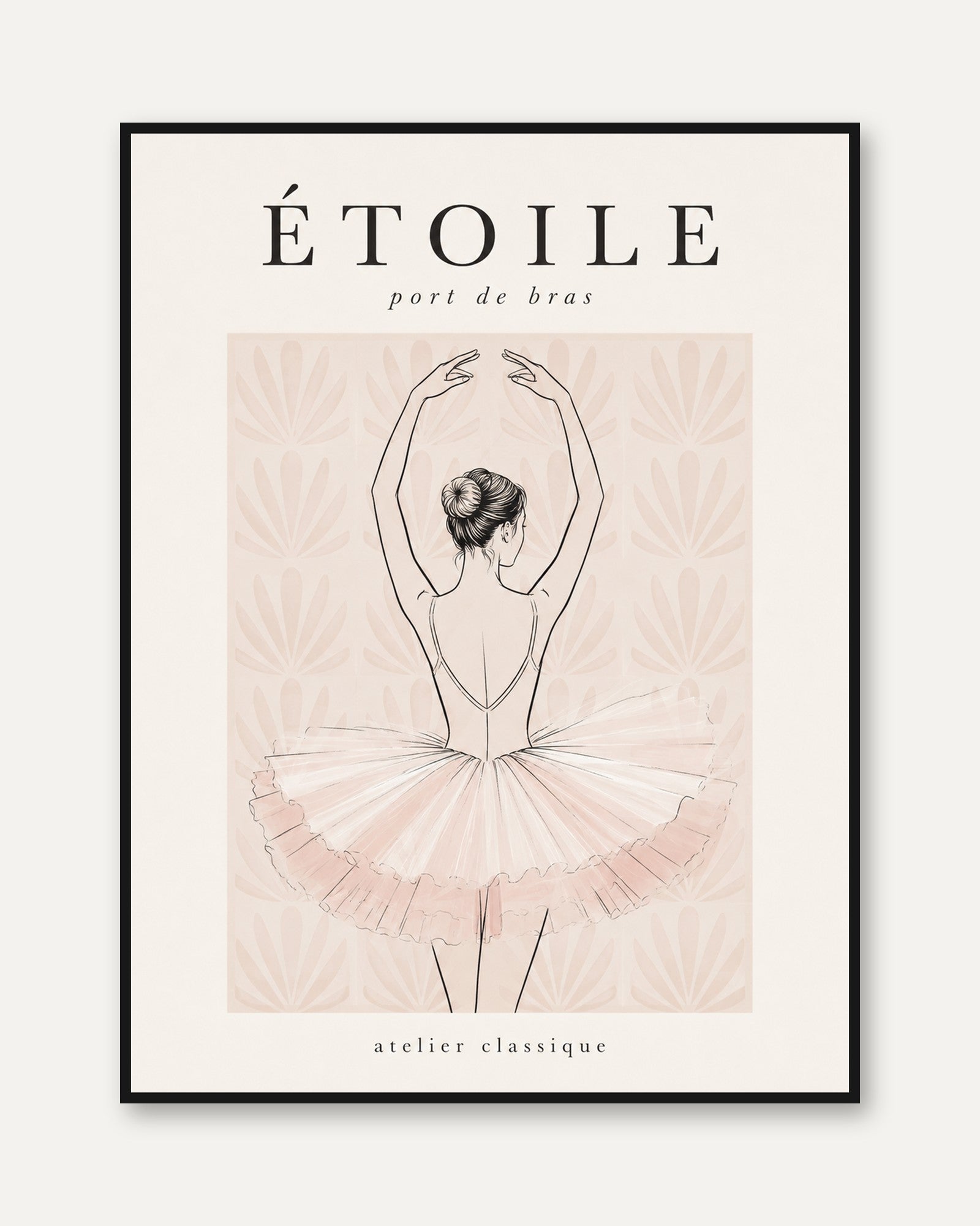 Ballet Dancer Line Art Print - framed