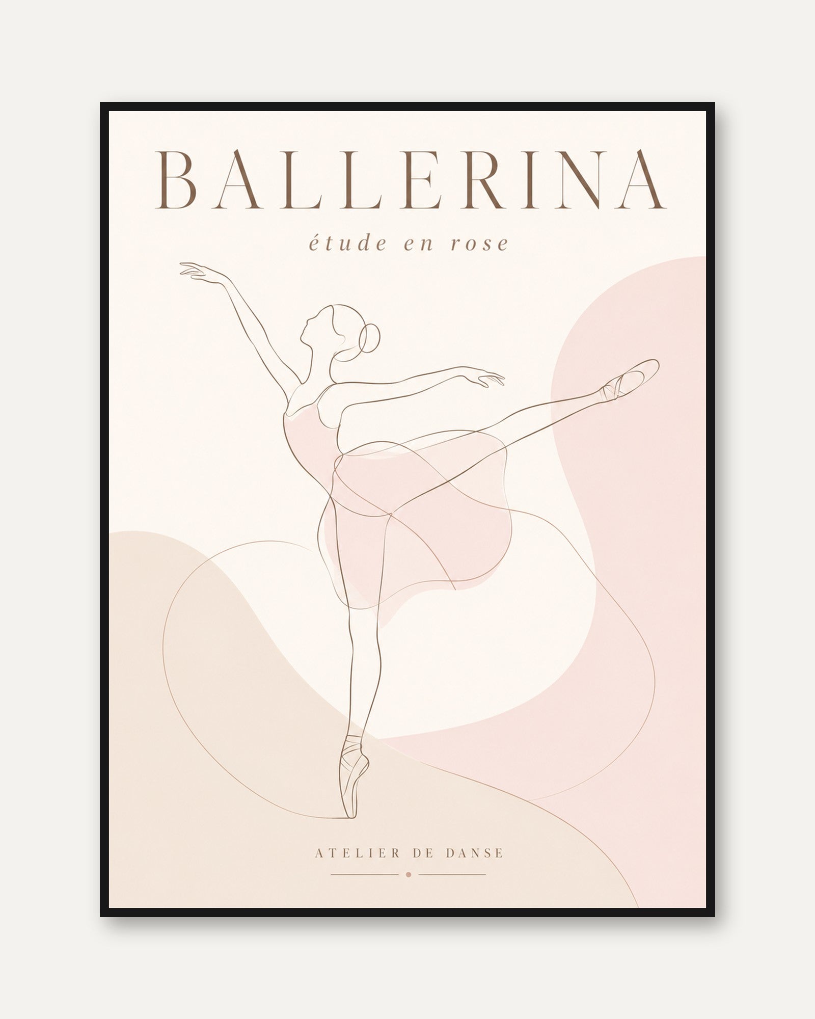 Ballerina Wall Art – Ballet Dancer Print - framed